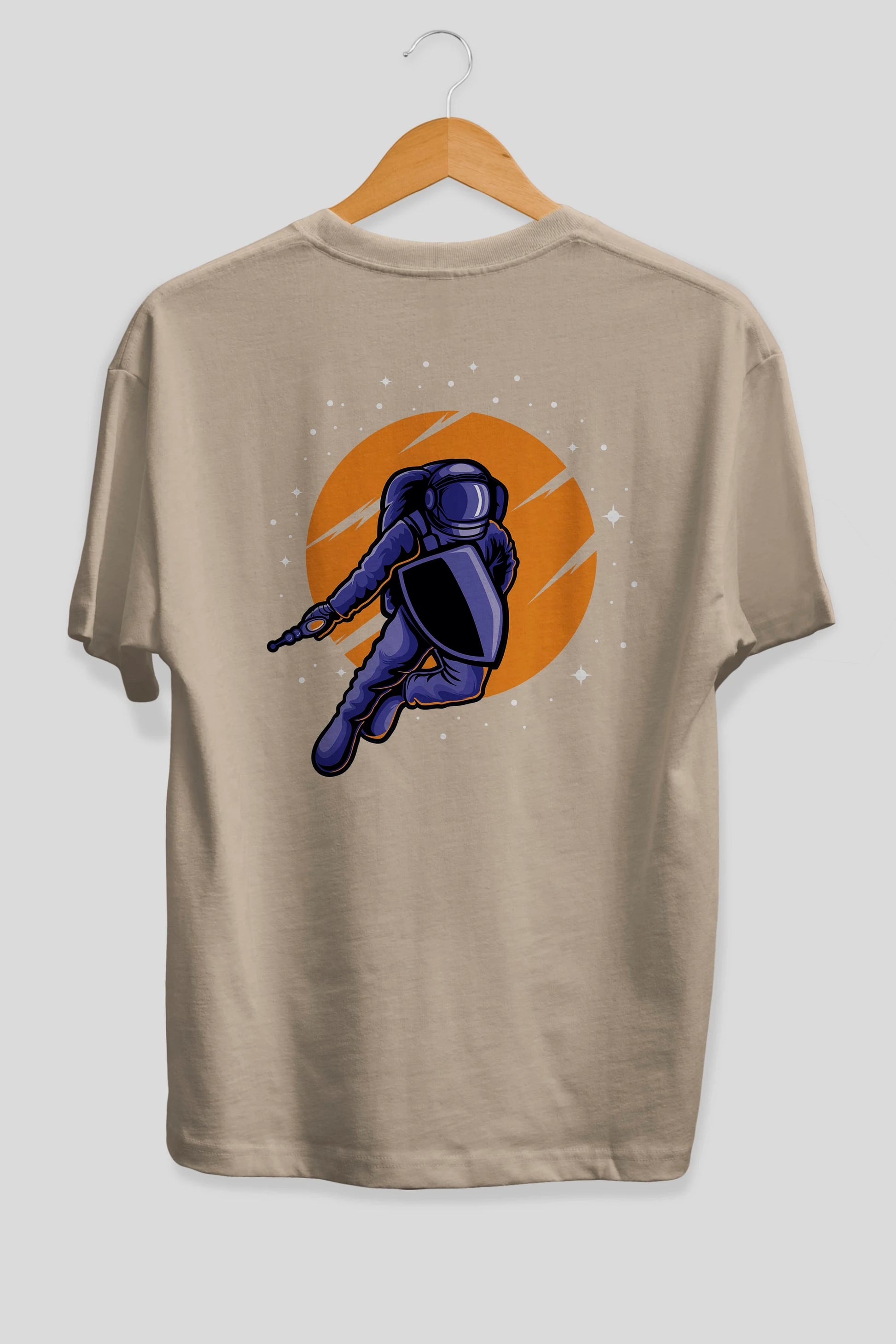 Astro Wars Arka Baskılı Oversize t-shirt Erkek Kadın Unisex