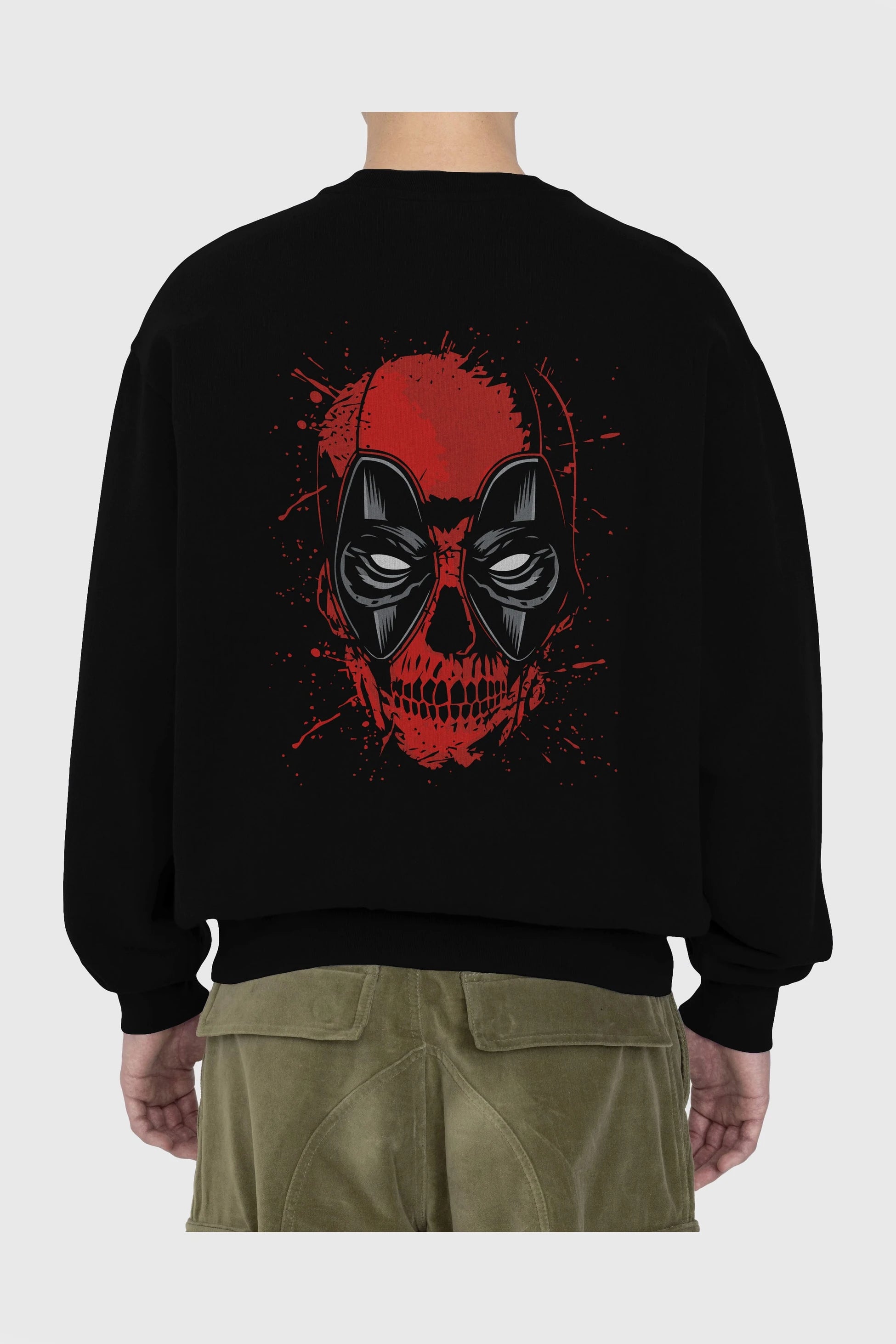 Deadpool (3) Arka Baskılı Oversize Sweatshirt Erkek Kadın Unisex