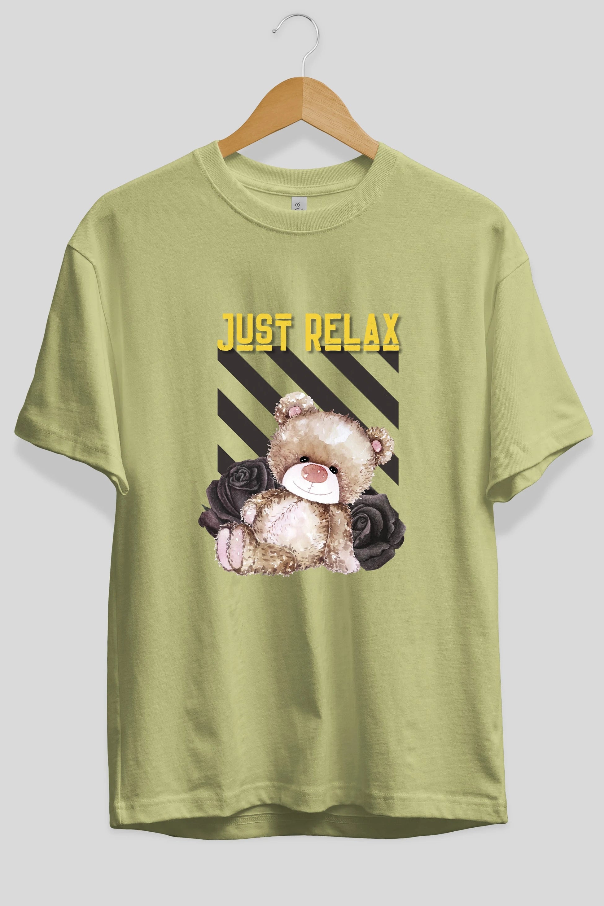 Just Relax Teddy Bear Ön Baskılı Oversize t-shirt Erkek Kadın Unisex