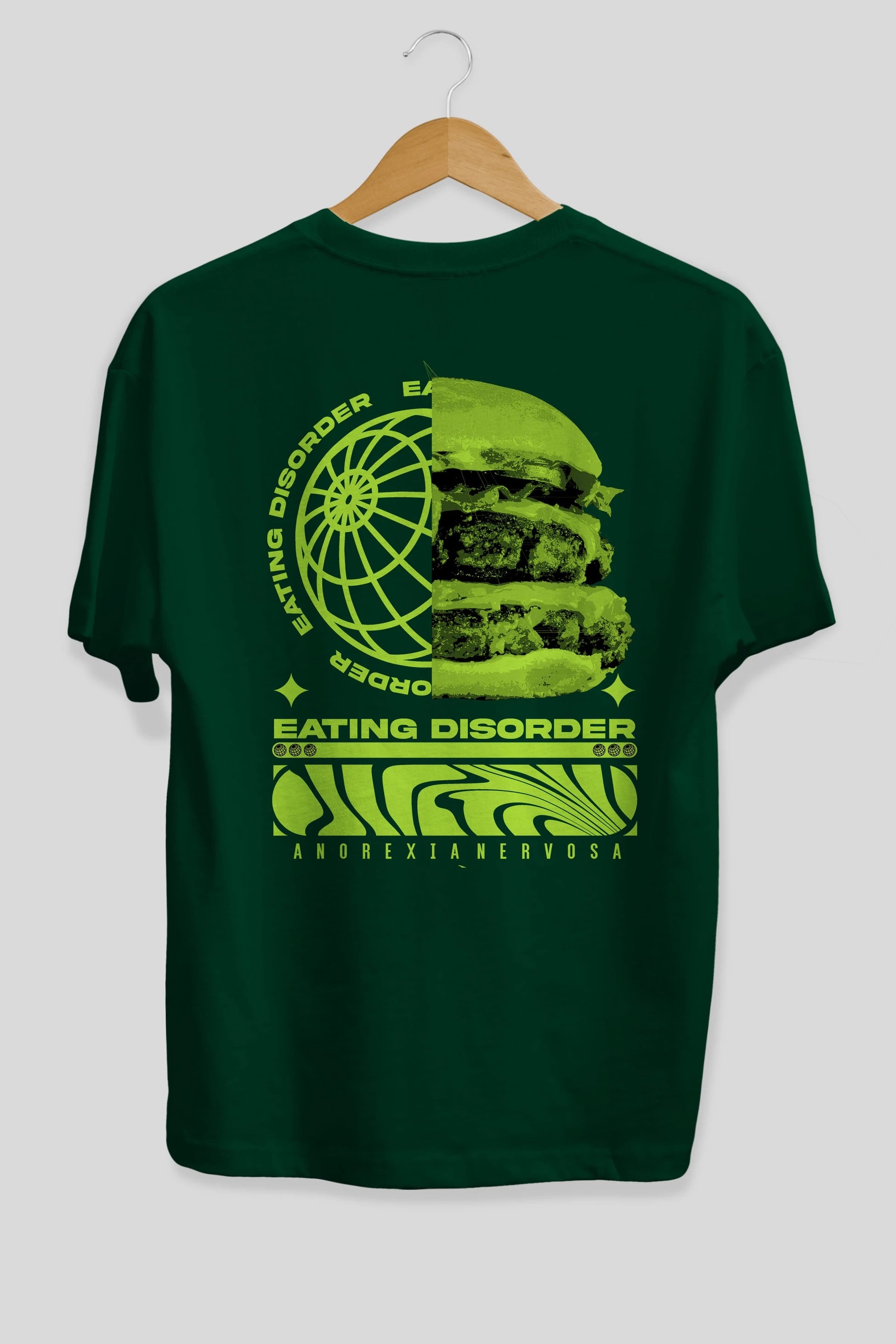 Eating Disorder Arka Baskılı Oversize t-shirt Erkek Kadın Unisex