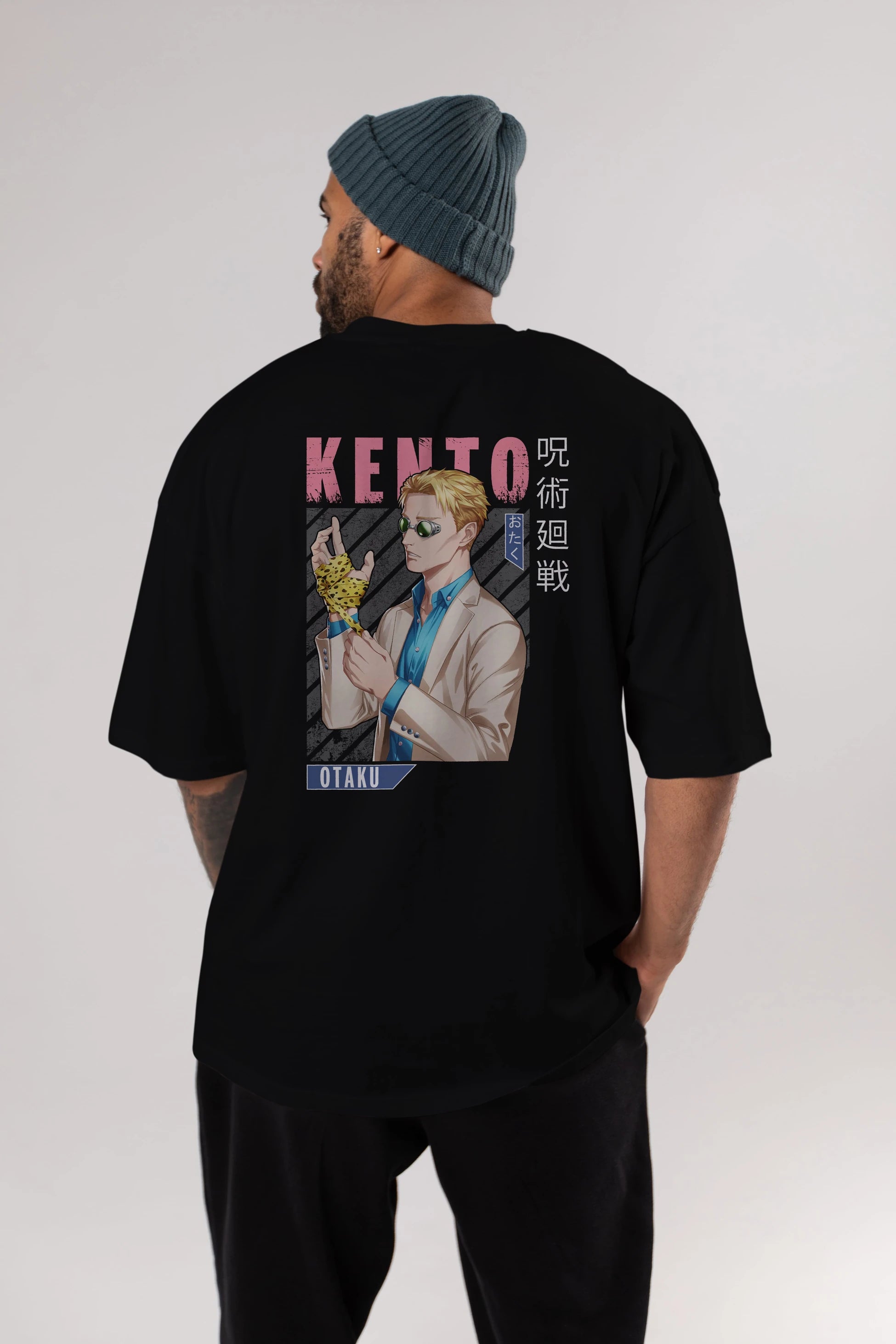 Kento Nanami Anime Arka Baskılı Oversize t-shirt Erkek Kadın Unisex