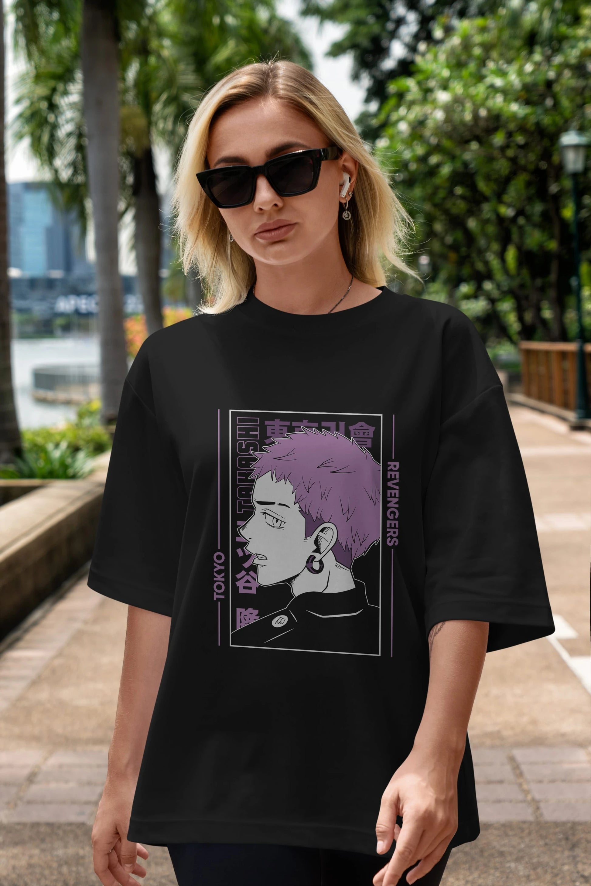 Takashi Mitsuya Anime Ön Baskılı Oversize t-shirt %100 pamuk Erkek Kadın Unisex
