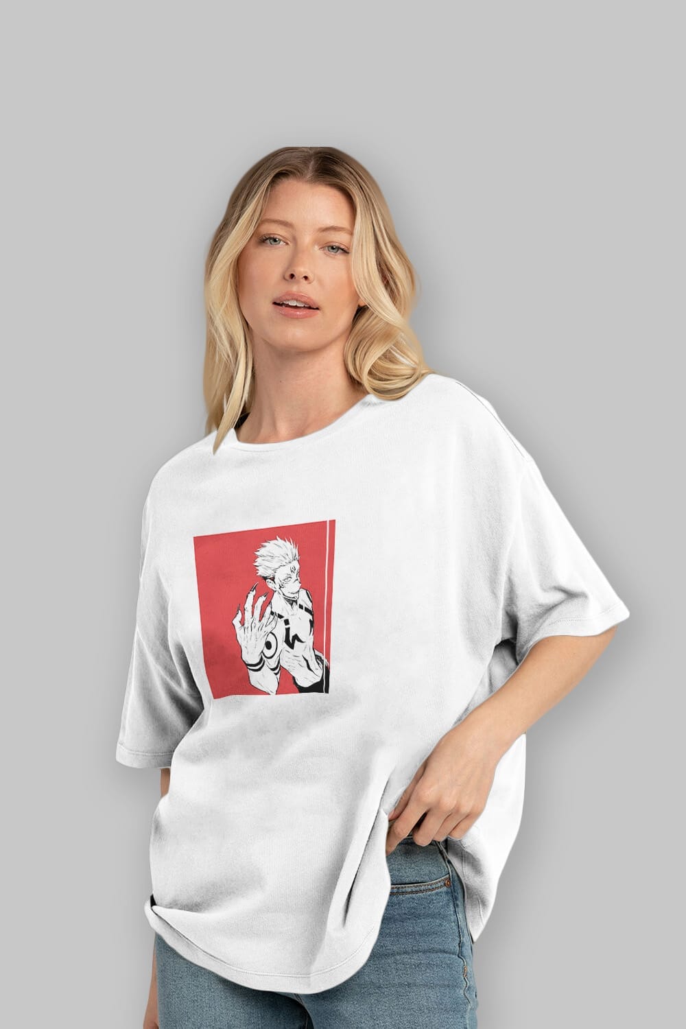 Sukuna Ryoumen 2 Anime Ön Baskılı Oversize t-shirt %100 pamuk Erkek Kadın Unisex