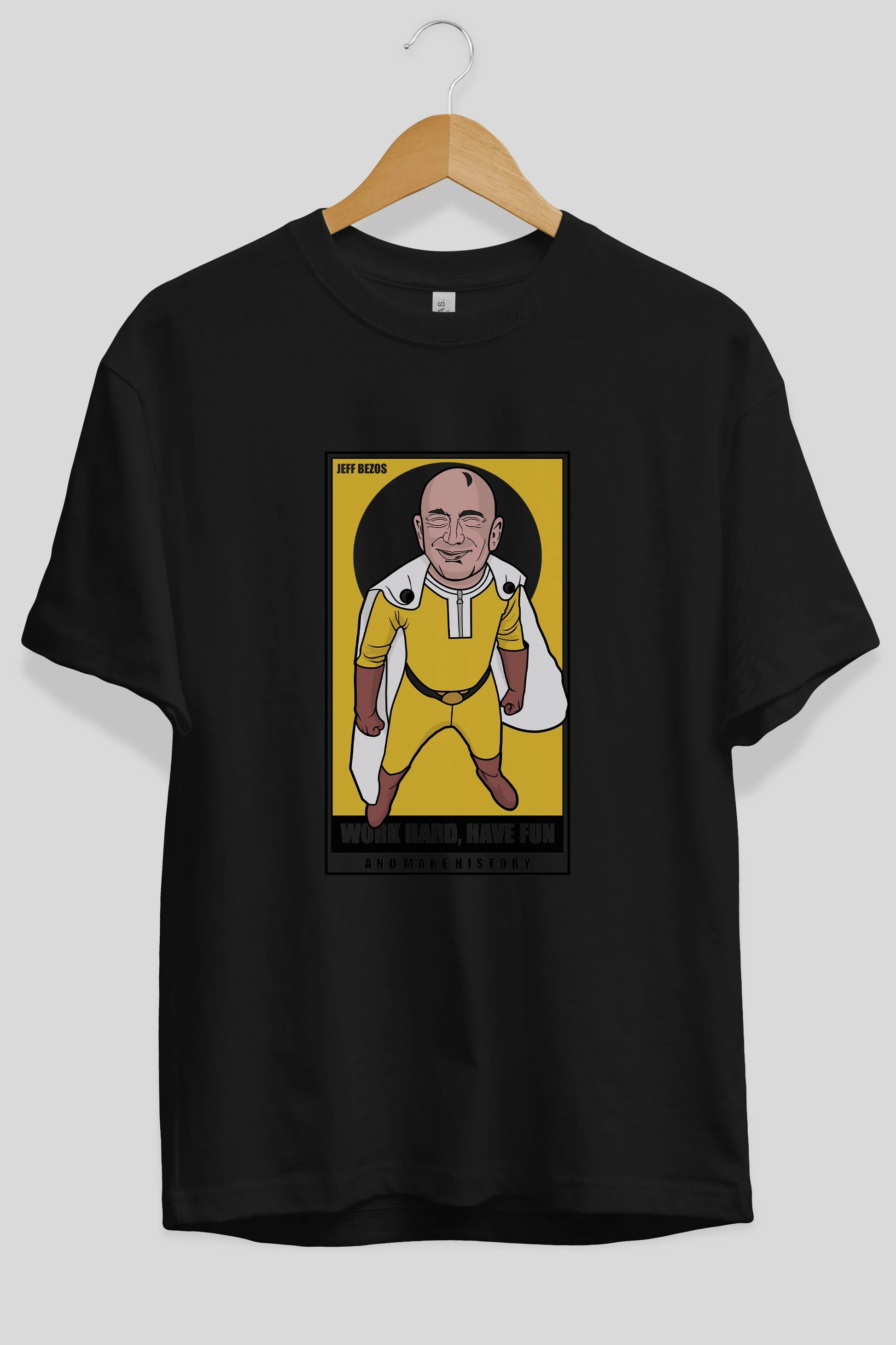 Jeff Bezos Saitama Ön Baskılı Oversize t-shirt Erkek Kadın Unisex %100 Pamuk tişort
