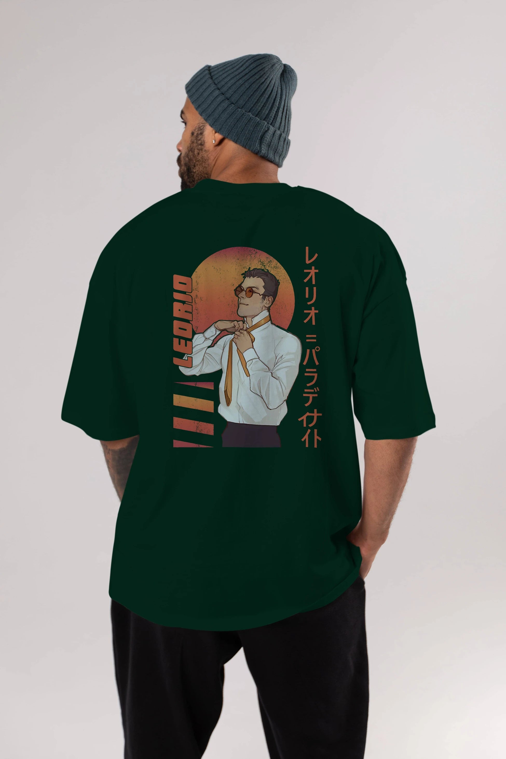 Leorio Paladiknight 5 (2) Anime Arka Baskılı Oversize t-shirt Erkek Kadın Unisex