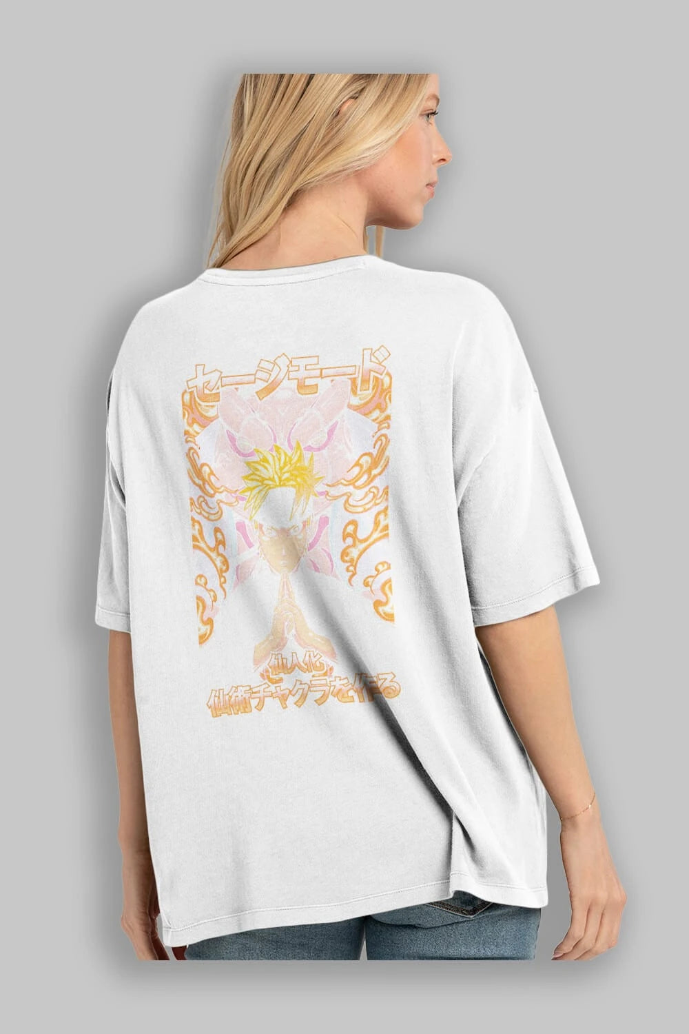 NARUTO (10) Anime Arka Baskılı Oversize t-shirt Erkek Kadın Unisex
