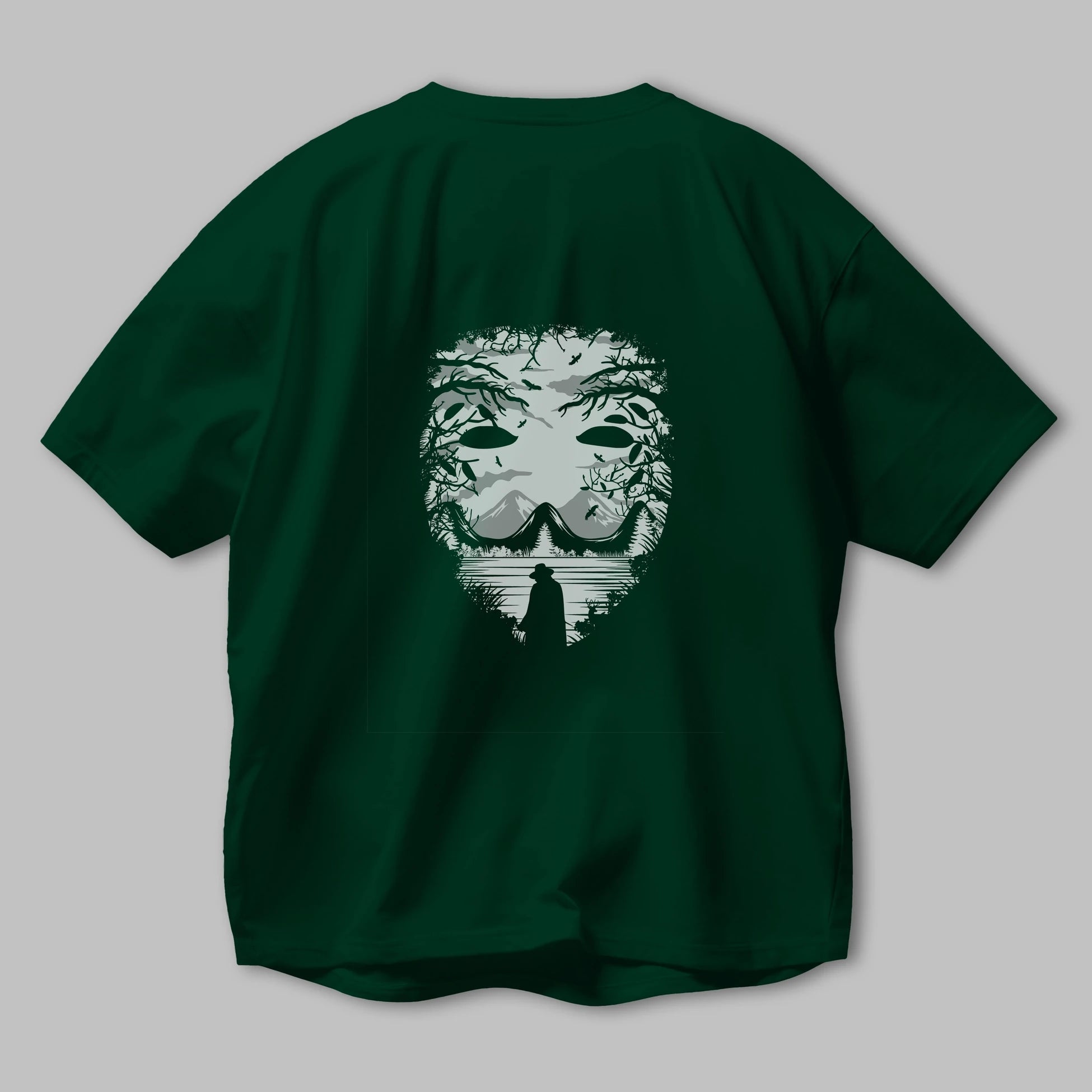 The Mask (2) Arka Baskılı Oversize t-shirt %100 pamuk Erkek Kadın Unisex