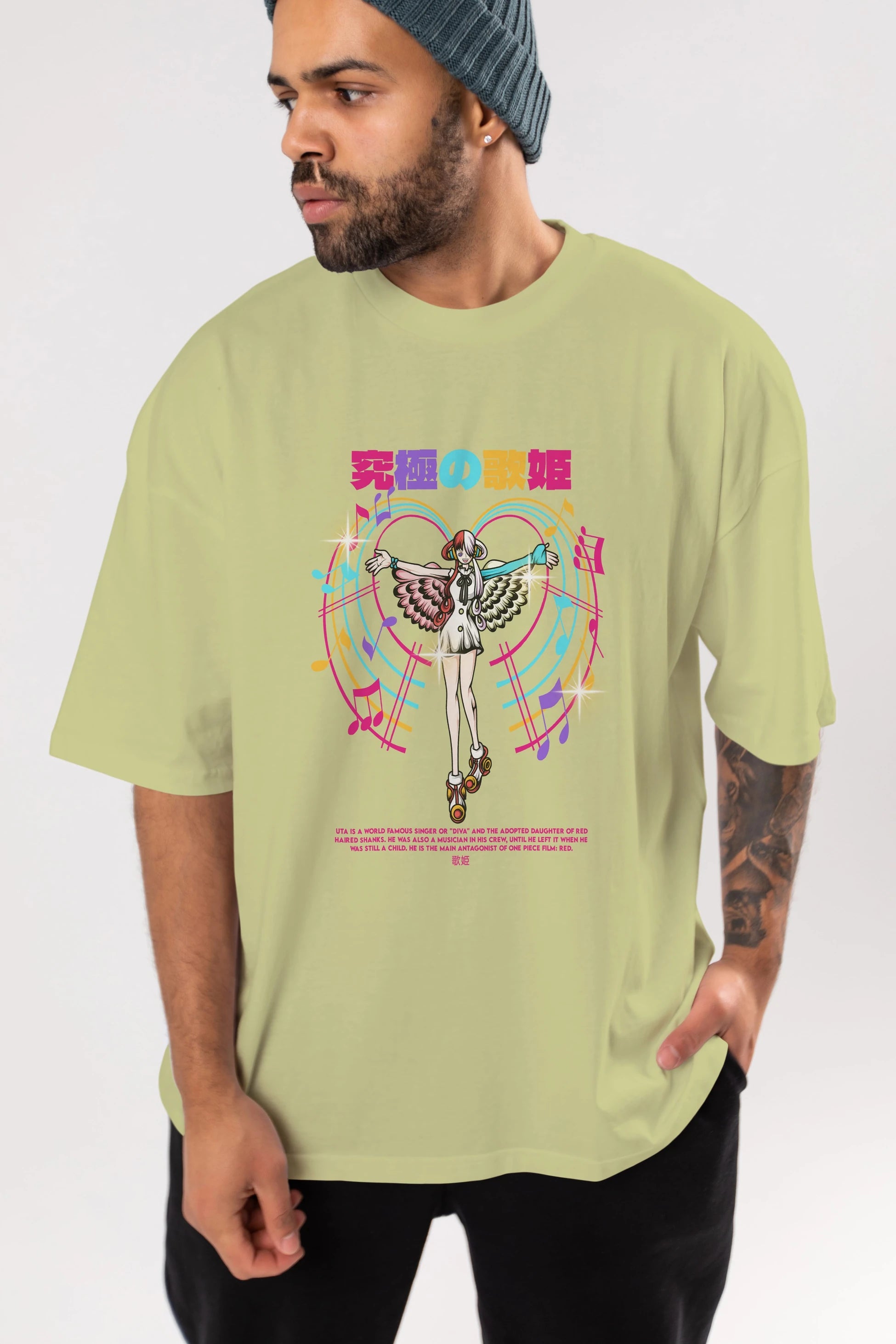 Uta Anime Ön Baskılı Oversize t-shirt %100 pamuk Erkek Kadın Unisex