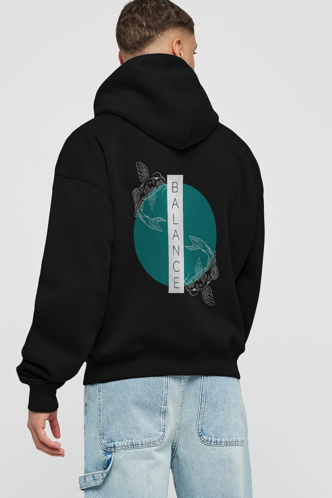Balance 2 Yazılı Arka Baskılı Oversize Hoodie Kapüşonlu Sweatshirt Erkek Kadın Unisex