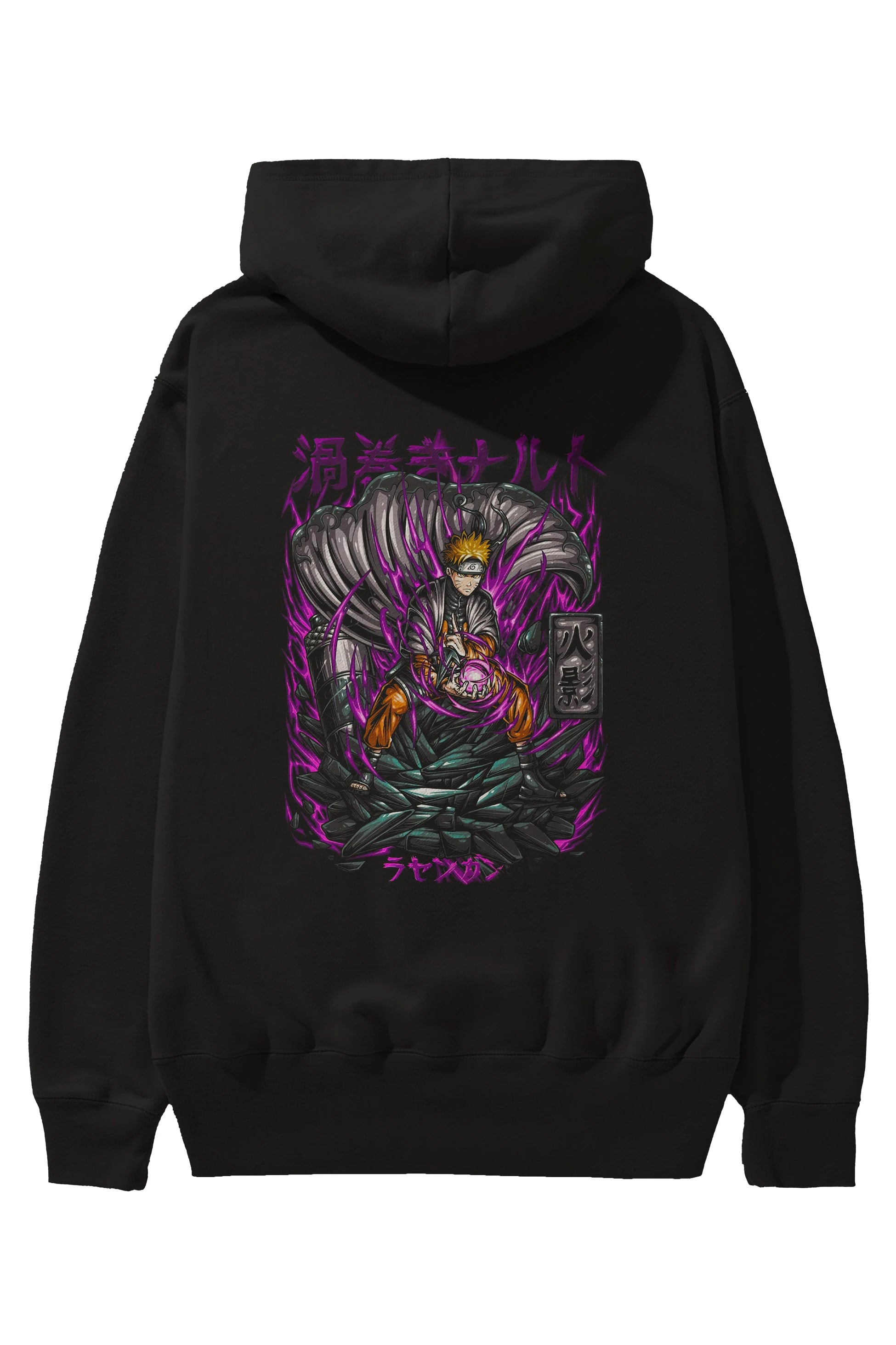 NARUTO Anime Arka Baskılı Hoodie Oversize Kapüşonlu Sweatshirt Erkek Kadın Unisex