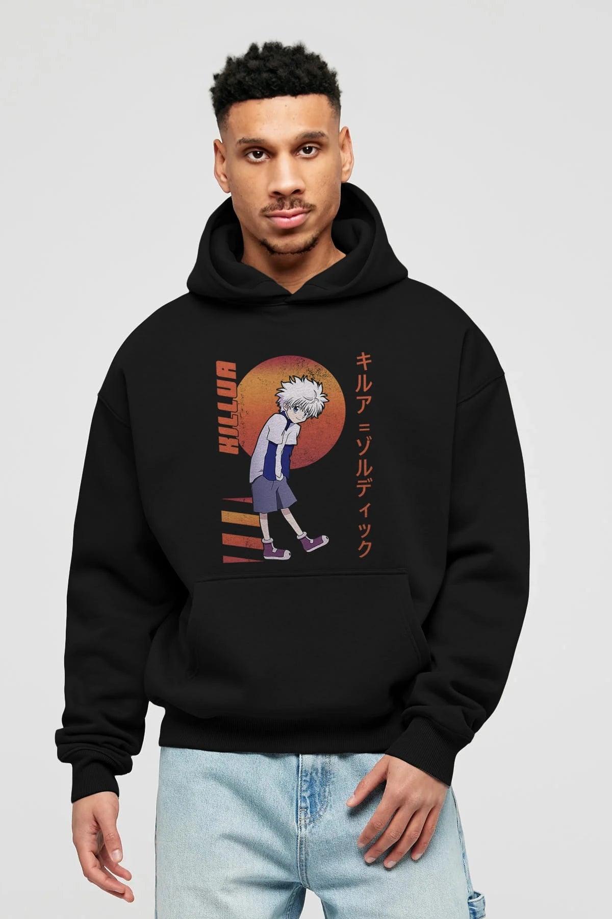 Killua Zoldyck 5 2 Anime Ön Baskılı Hoodie Oversize Kapüşonlu Sweatshirt Erkek Kadın Unisex