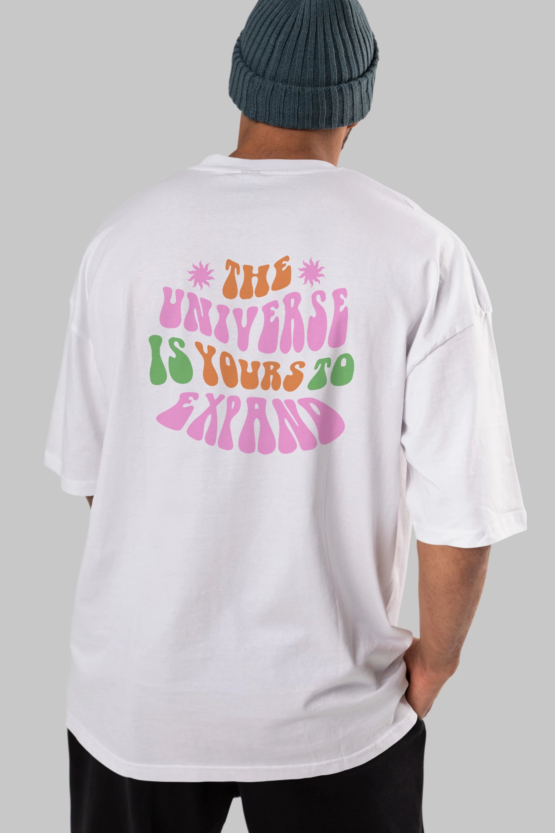 The Universe is Yours Yazılı Arka Baskılı Oversize t-shirt Erkek Kadın Unisex