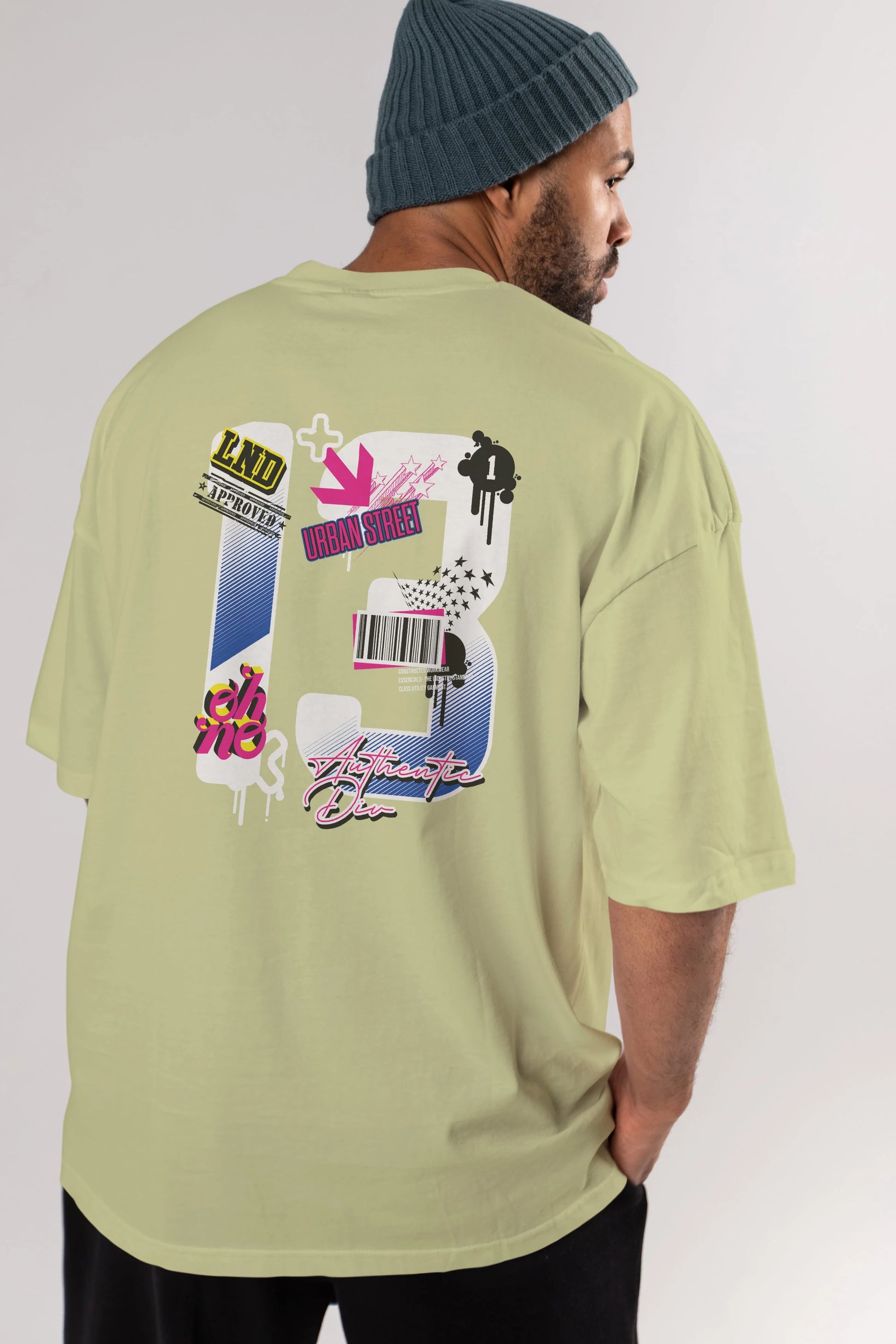 Urban Street 13 Arka Baskılı Oversize t-shirt Erkek Kadın Unisex