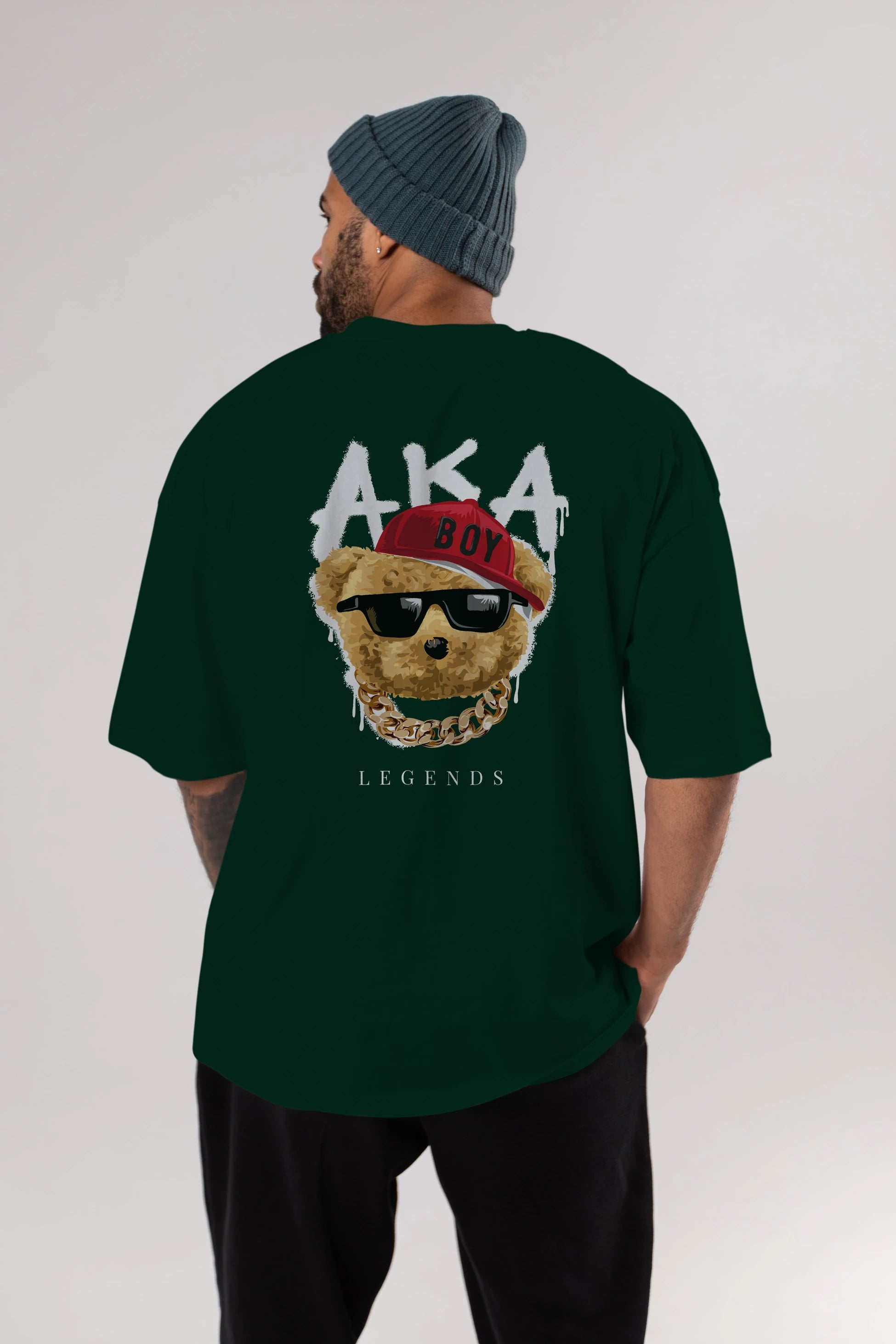 Teddy Bear Legends Arka Baskılı Oversize t-shirt Erkek Kadın Unisex %100 Pamuk