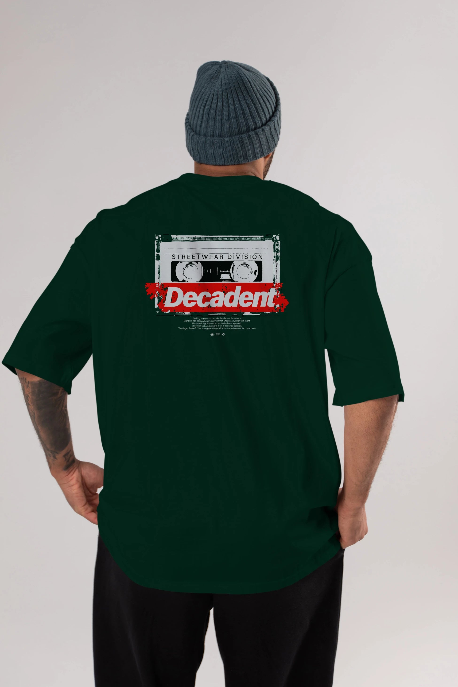 Decadent Arka Baskılı Oversize t-shirt Erkek Kadın Unisex