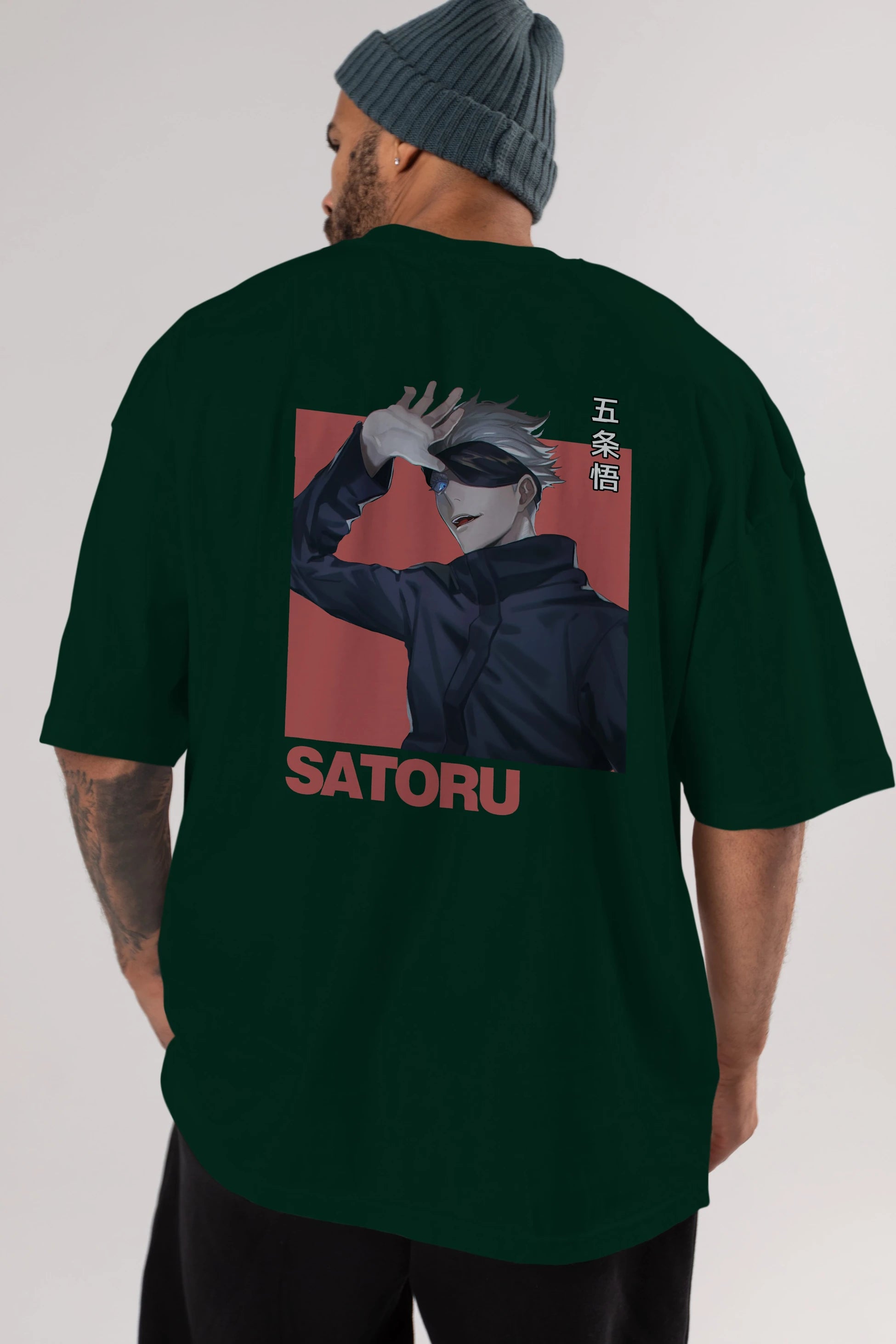 SATORU GOJO 2 Anime Arka Baskılı Oversize t-shirt Erkek Kadın Unisex