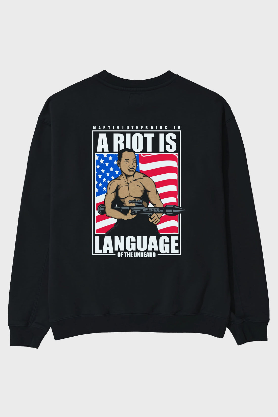Luther King Jr Rambo Arka Baskılı Oversize Sweatshirt Erkek Kadın Unisex