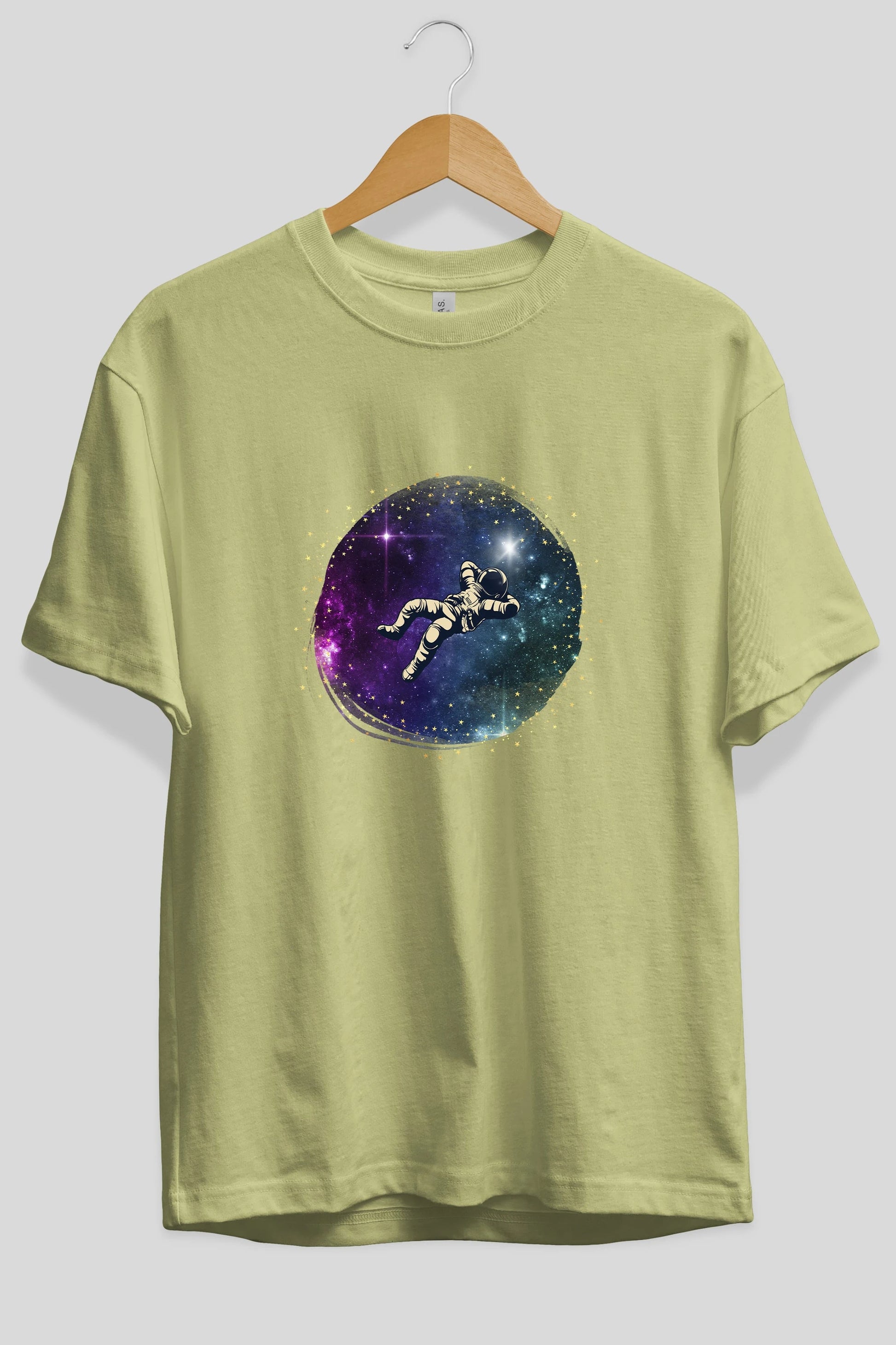 Astronaut in the Galaxy Ön Baskılı Oversize t-shirt Erkek Kadın Unisex