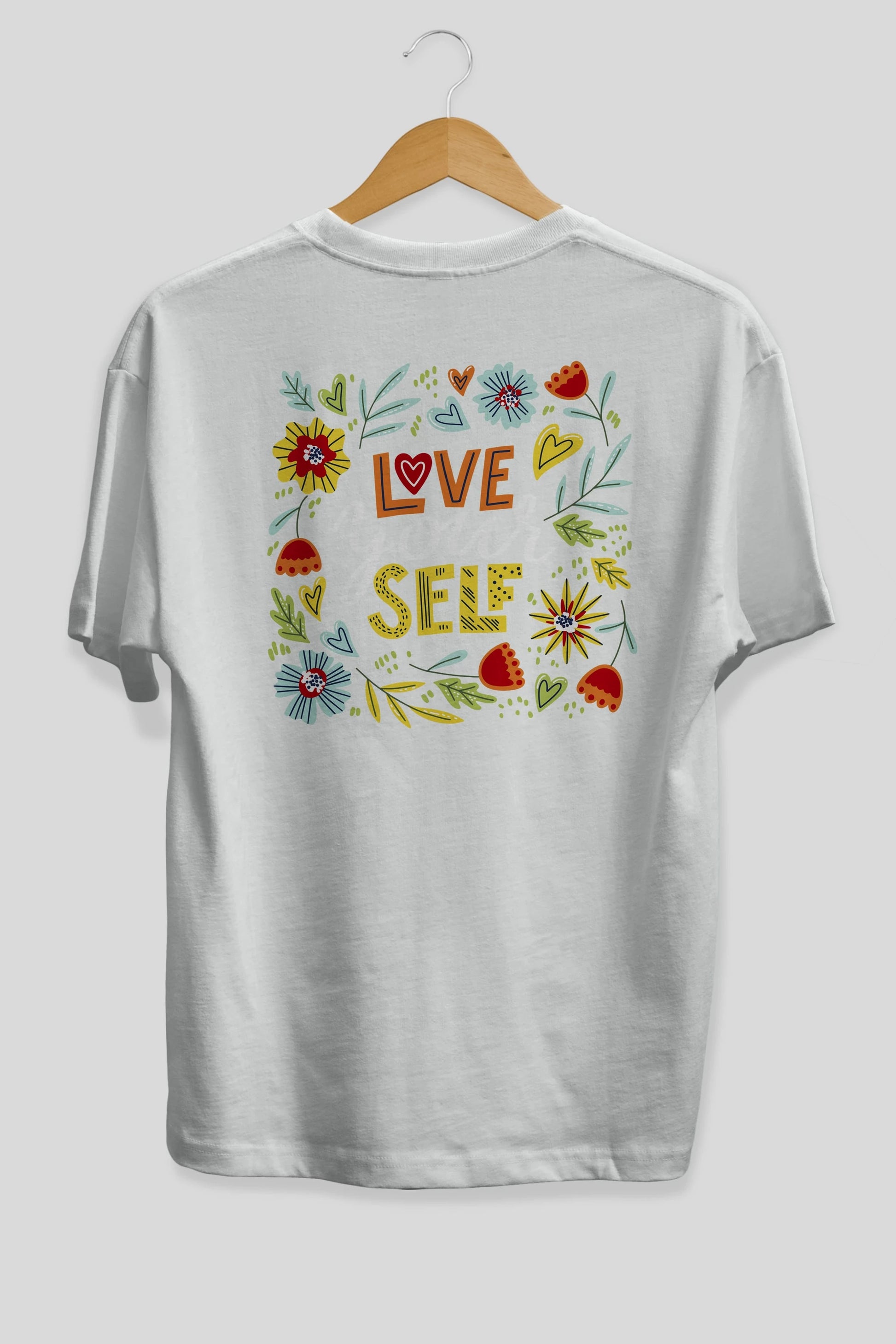 Love Yourself Yazılı Arka Baskılı Oversize t-shirt Erkek Kadın Unisex