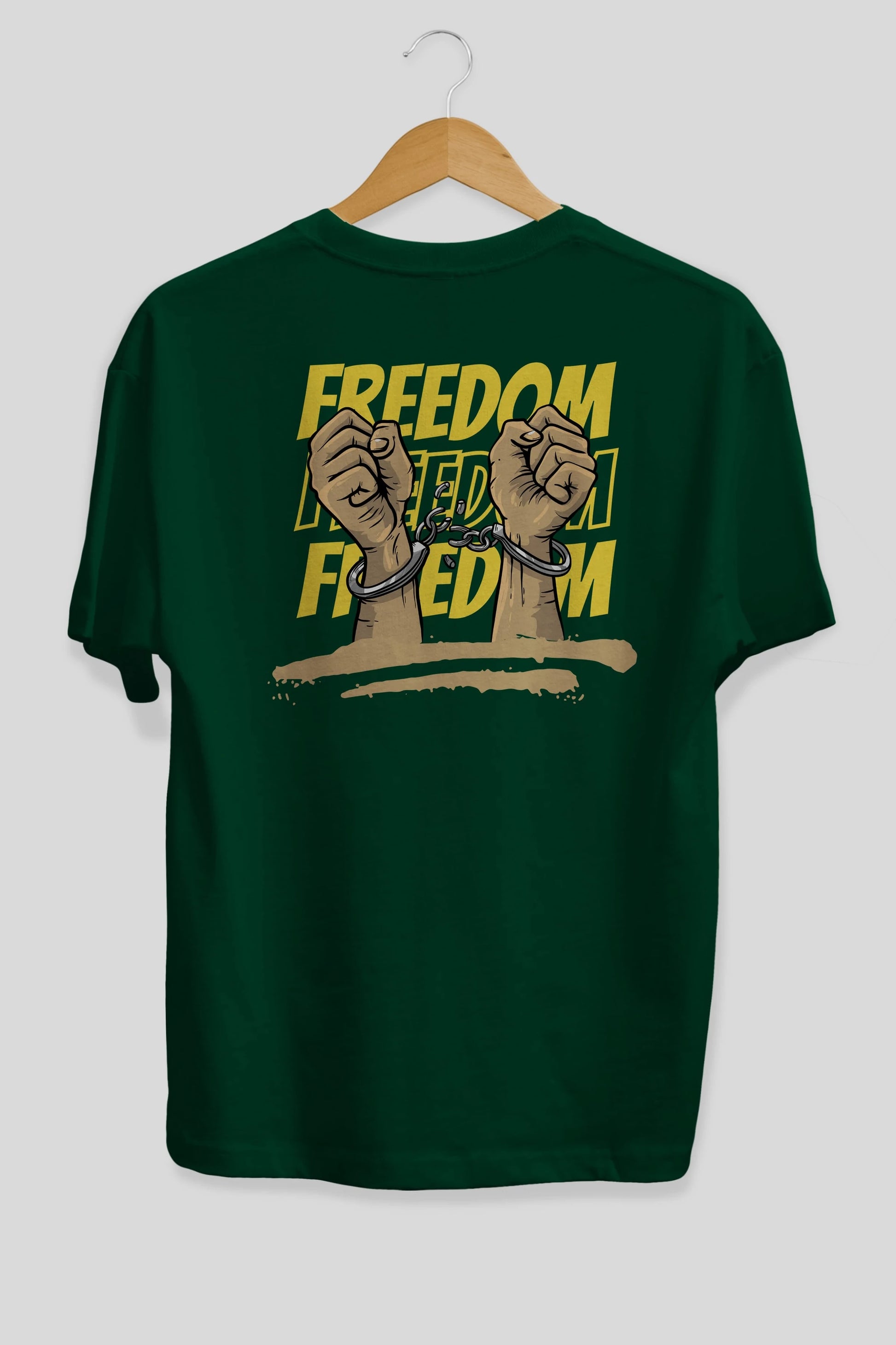Freedom Yazılı Arka Baskılı Oversize t-shirt Erkek Kadın Unisex