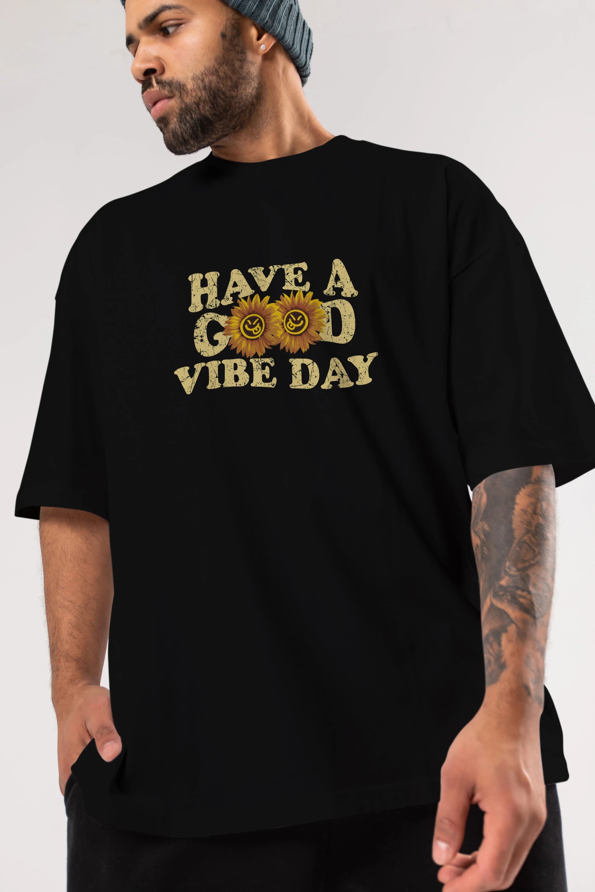 Have a Good Vibe Day Ön Baskılı Oversize t-shirt Erkek Kadın Unisex