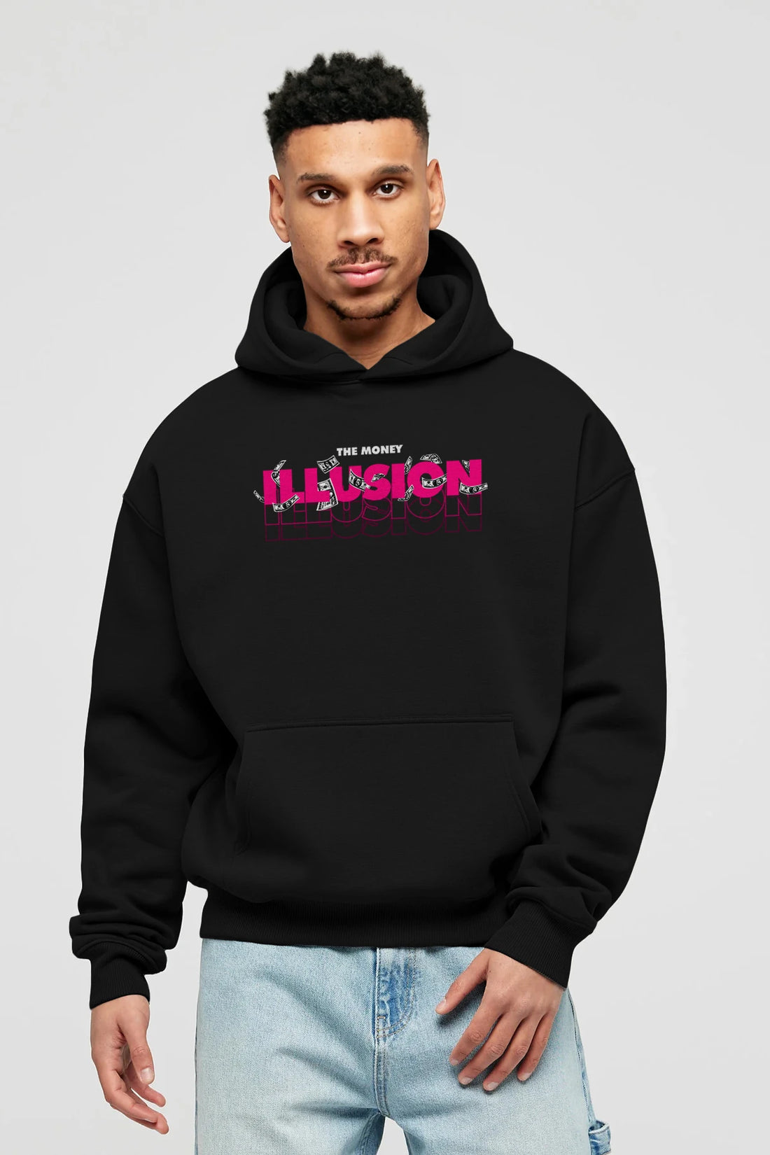The Money Illusion Ön Baskılı Hoodie Oversize Kapüşonlu Sweatshirt Erkek Kadın Unisex