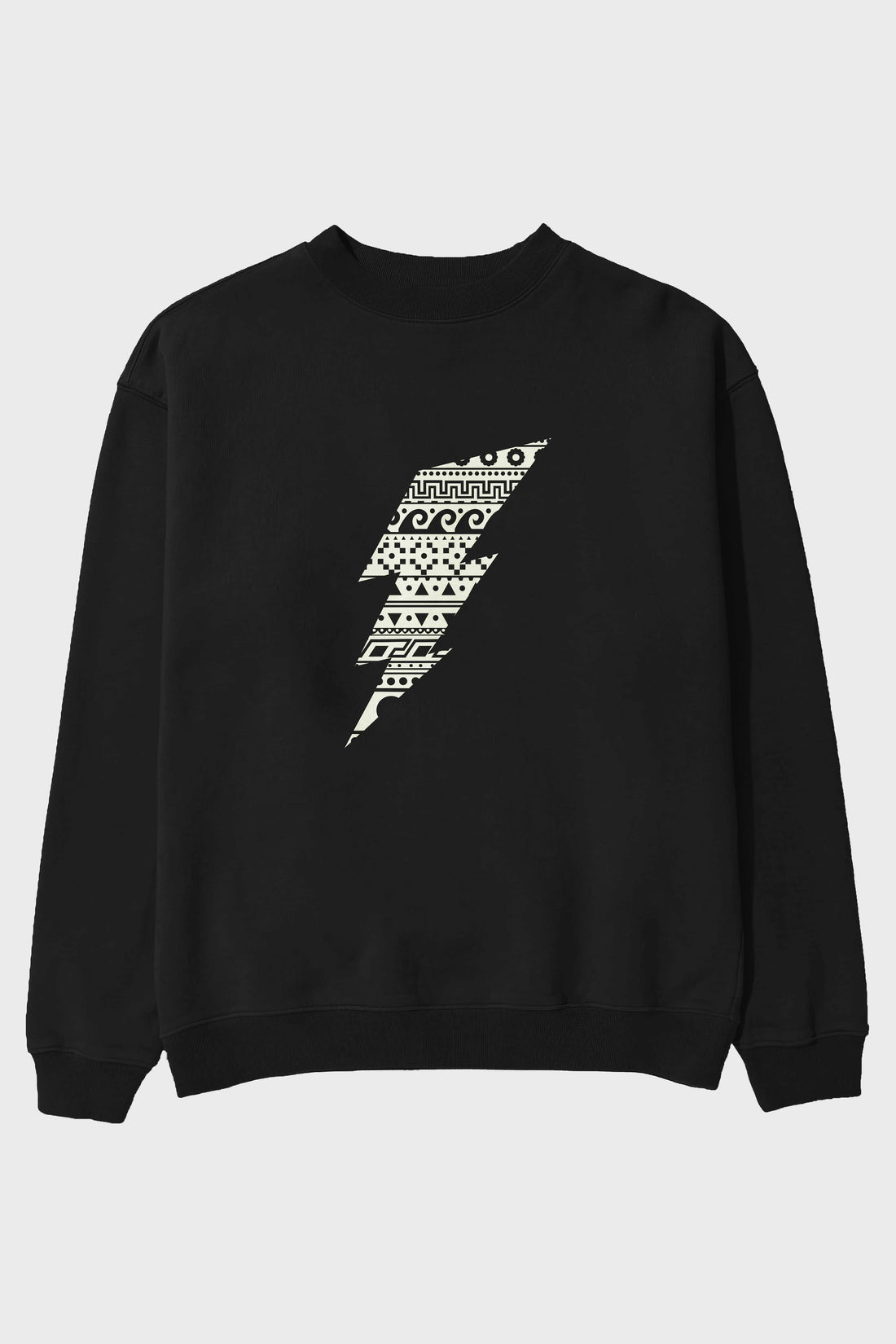 Thunderbolt Ön Baskılı Oversize Sweatshirt Erkek Kadın Unisex