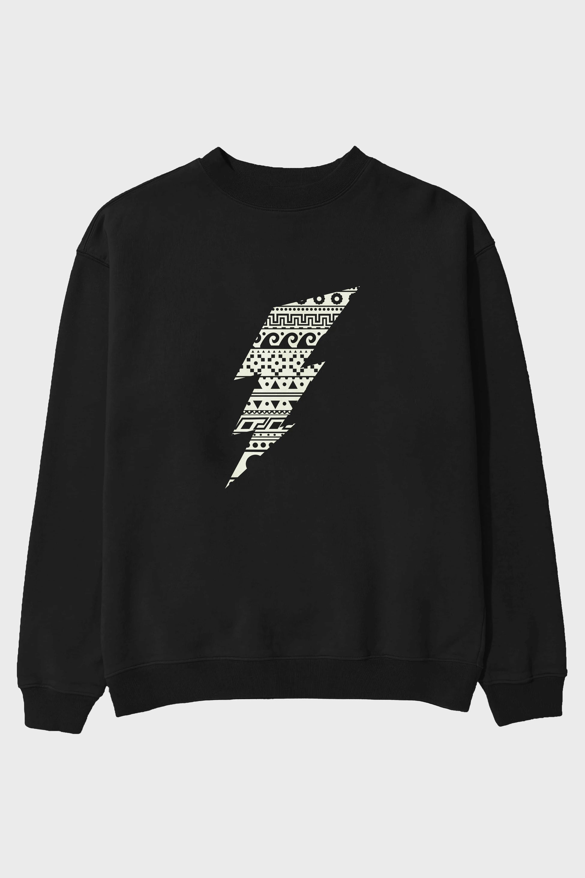 Thunderbolt Ön Baskılı Oversize Sweatshirt Erkek Kadın Unisex