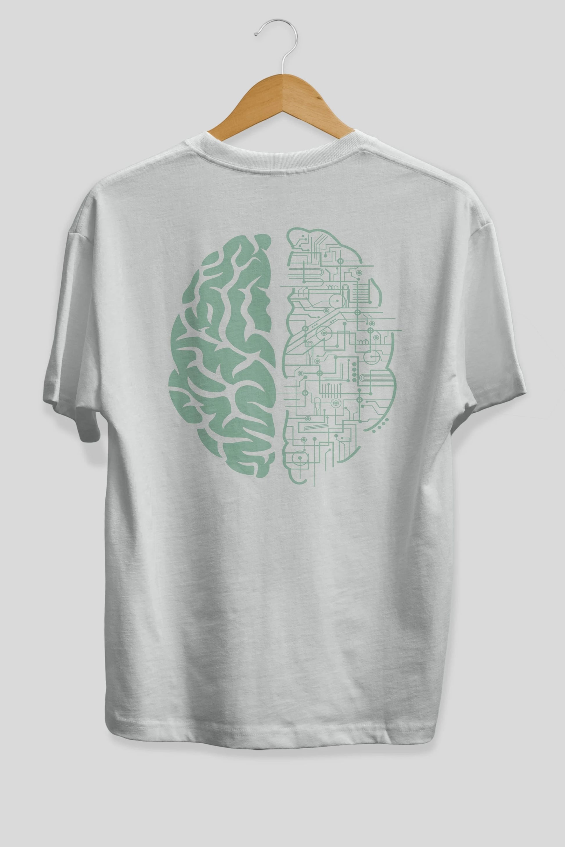 Electric Brain Arka Baskılı Oversize t-shirt %100 pamuk Erkek Kadın Unisex
