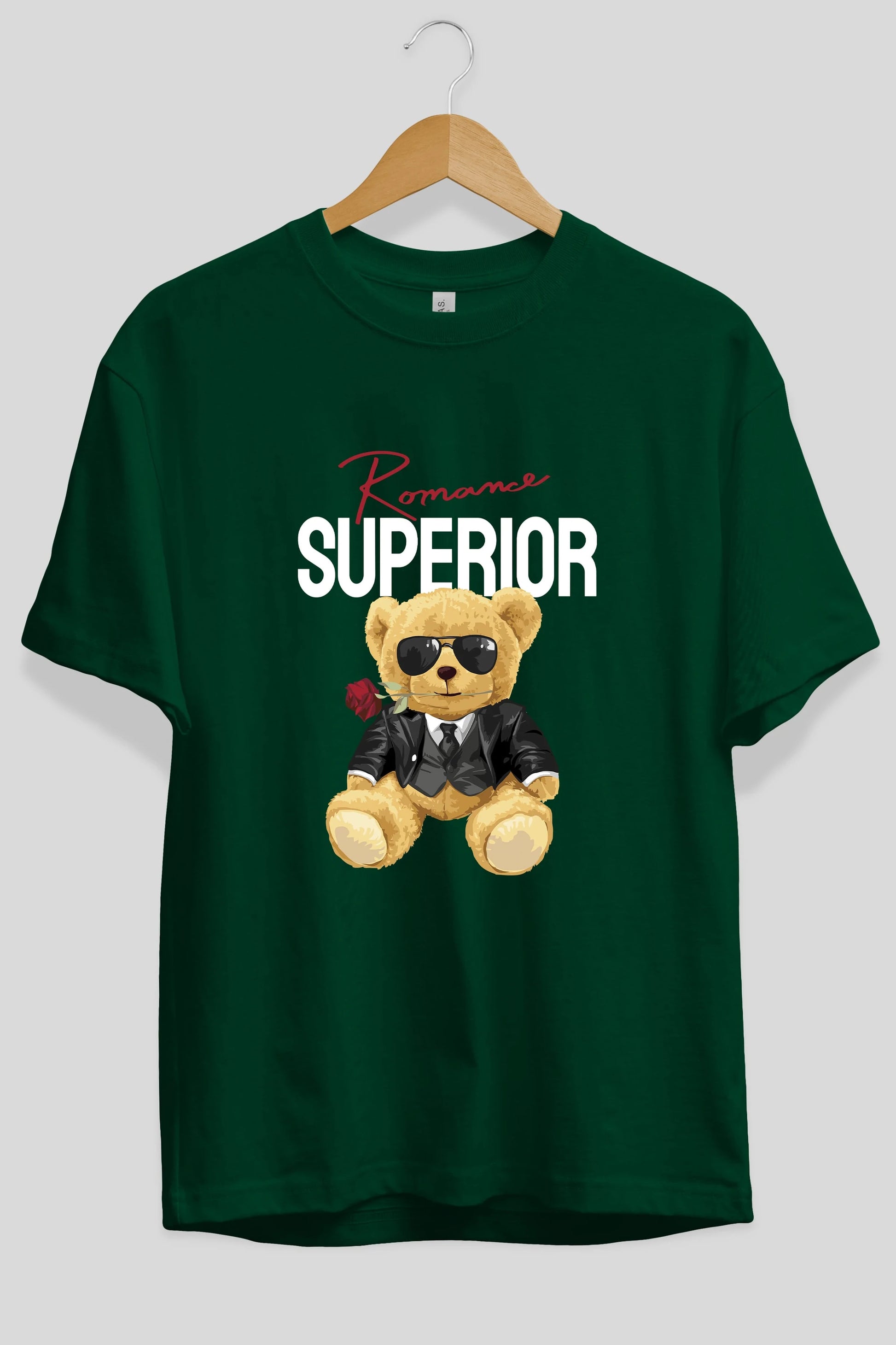 Teddy Bear Romance Superior Ön Baskılı Oversize t-shirt Erkek Kadın Unisex %100 Pamuk