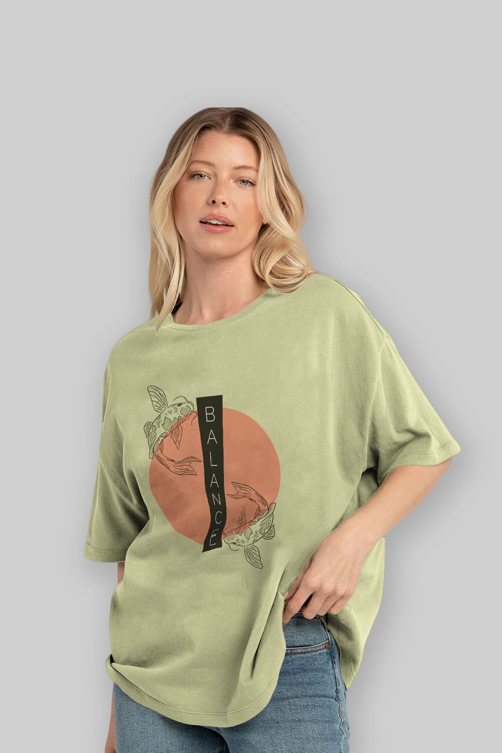 Balance 2 Yazılı Ön Baskılı Oversize t-shirt Erkek Kadın Unisex