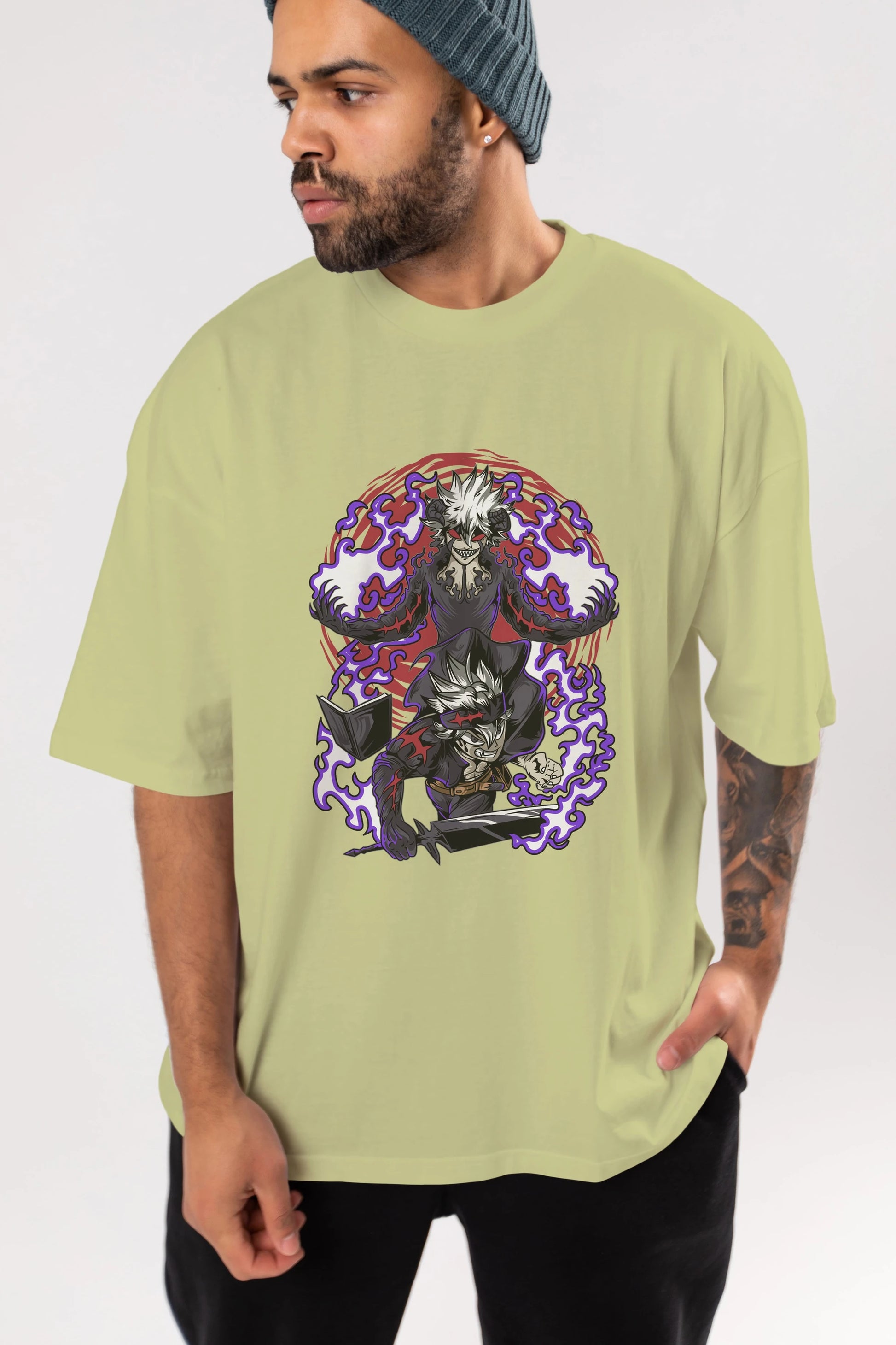BLACK CLOVER DEVIL UNION Anime Ön Baskılı Oversize t-shirt %100 pamuk Erkek Kadın Unisex