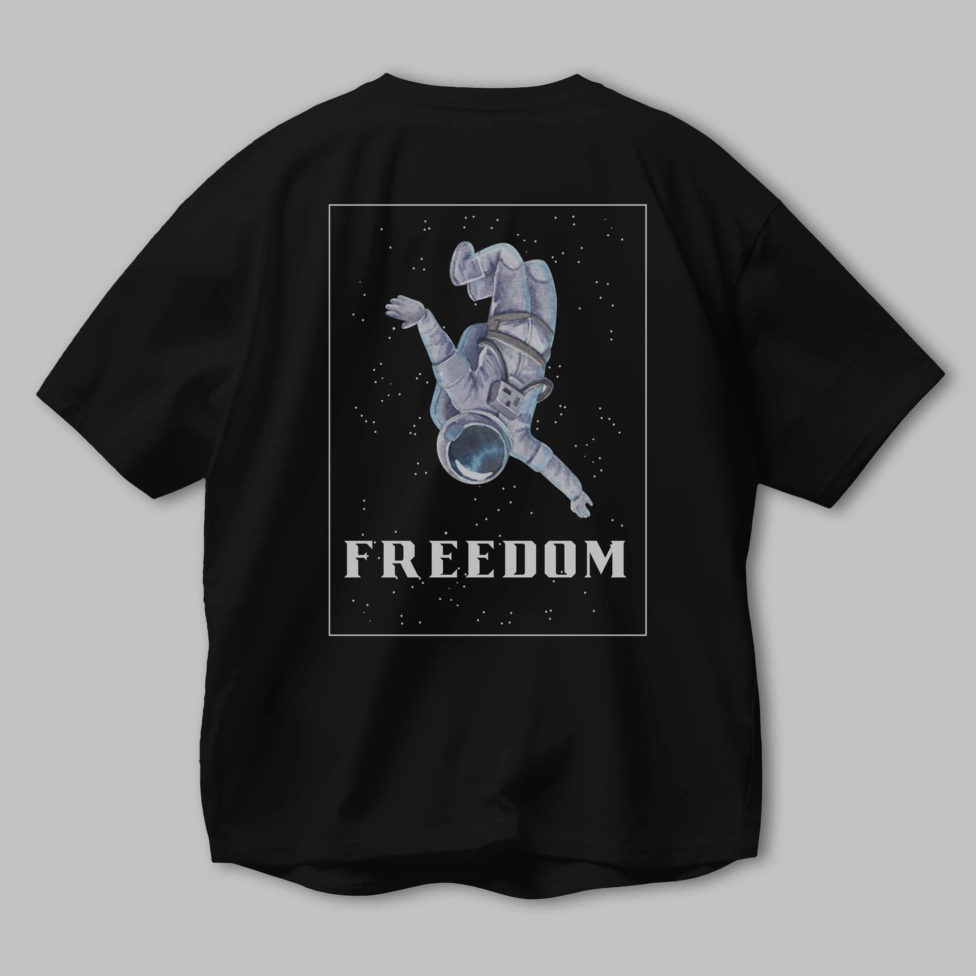 Freedom Astronaut Arka Baskılı Oversize t-shirt Erkek Kadın Unisex