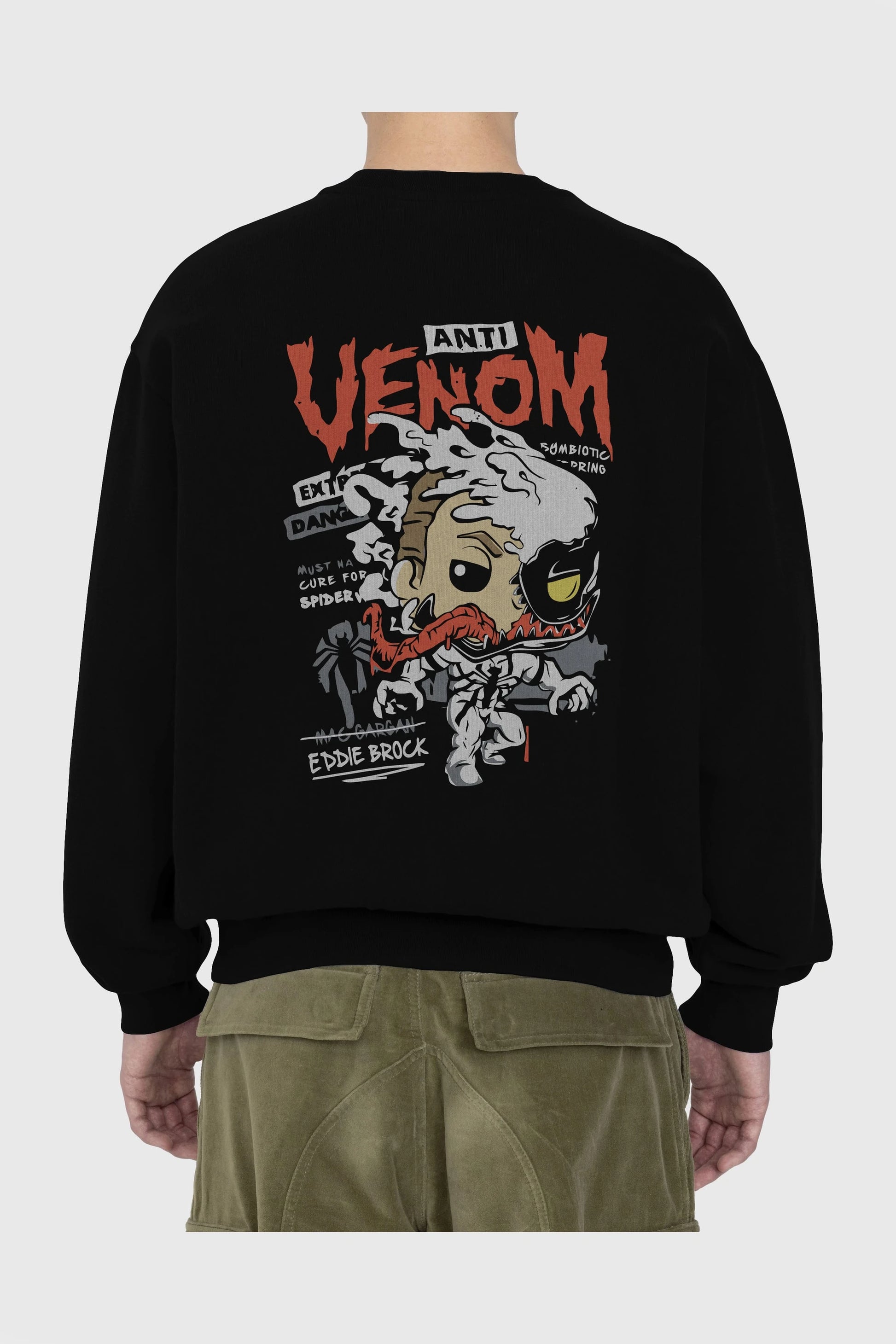 Venom (9) Arka Baskılı Oversize Sweatshirt Erkek Kadın Unisex