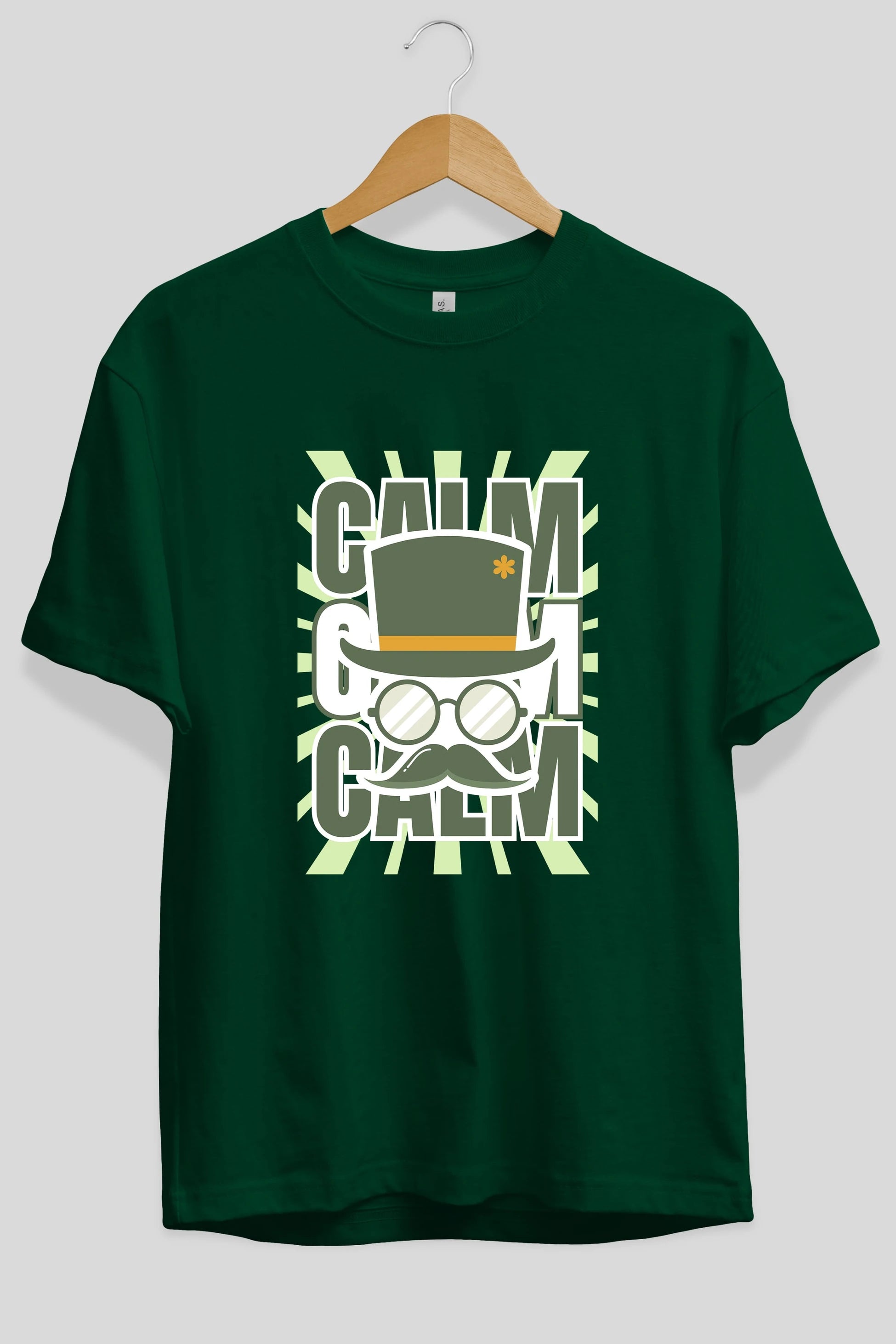 Calm Yazılı Ön Baskılı Oversize t-shirt Erkek Kadın Unisex