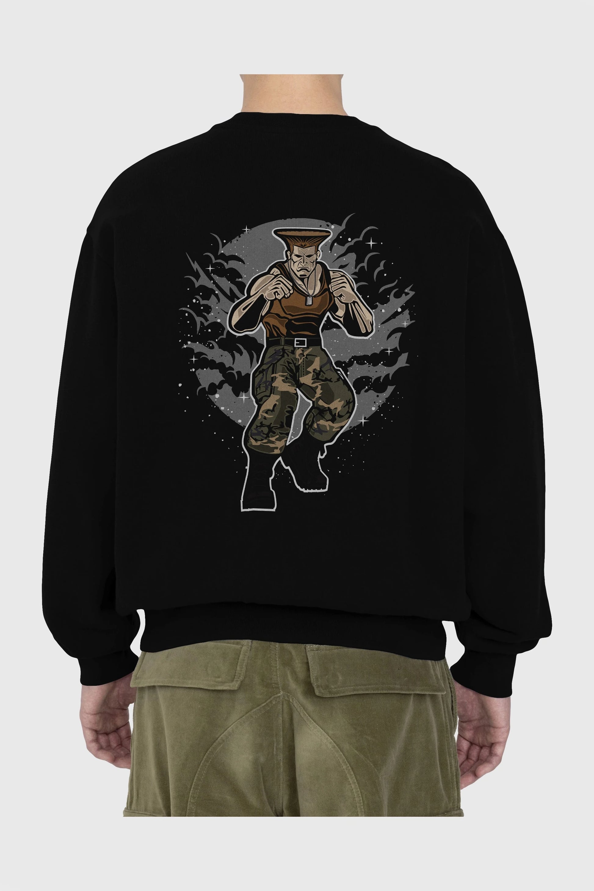 Guile Arka Baskılı Oversize Sweatshirt Erkek Kadın Unisex