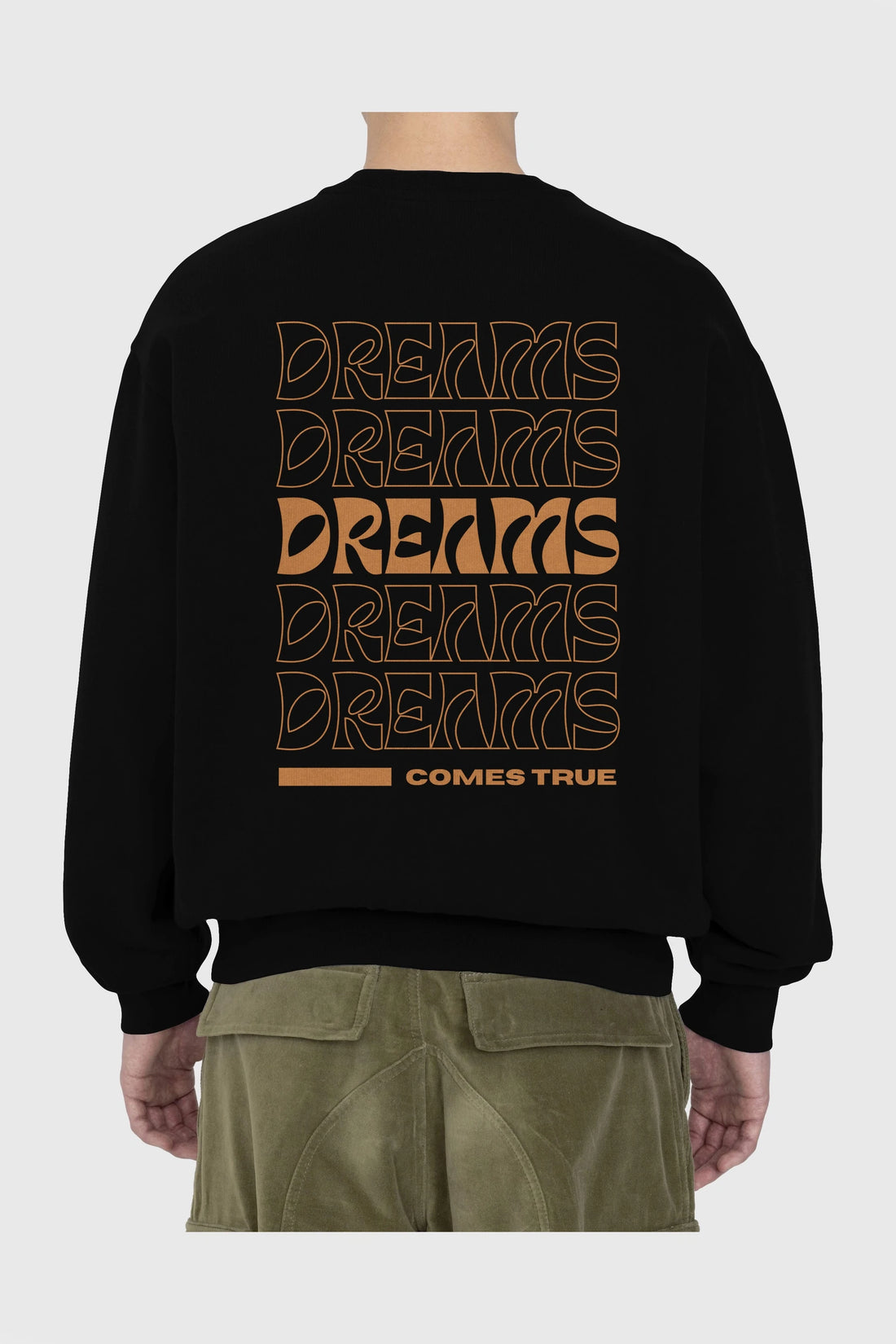 Dreams Yazılı Arka Baskılı Oversize Sweatshirt Erkek Kadın Unisex