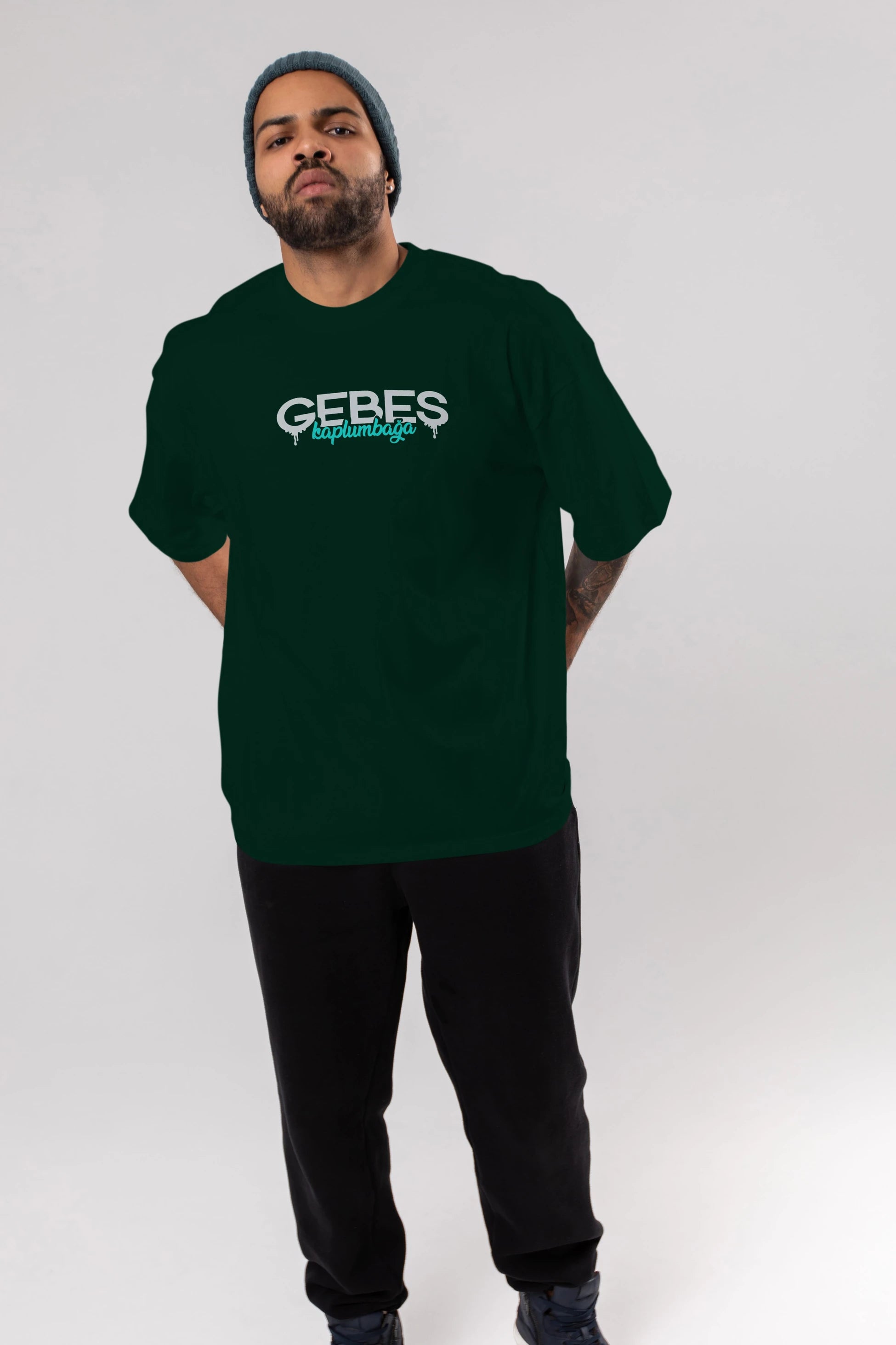 Gebeş Kaplumbağa Ön Baskılı Oversize t-shirt %100 pamuk Erkek Kadın Unisex