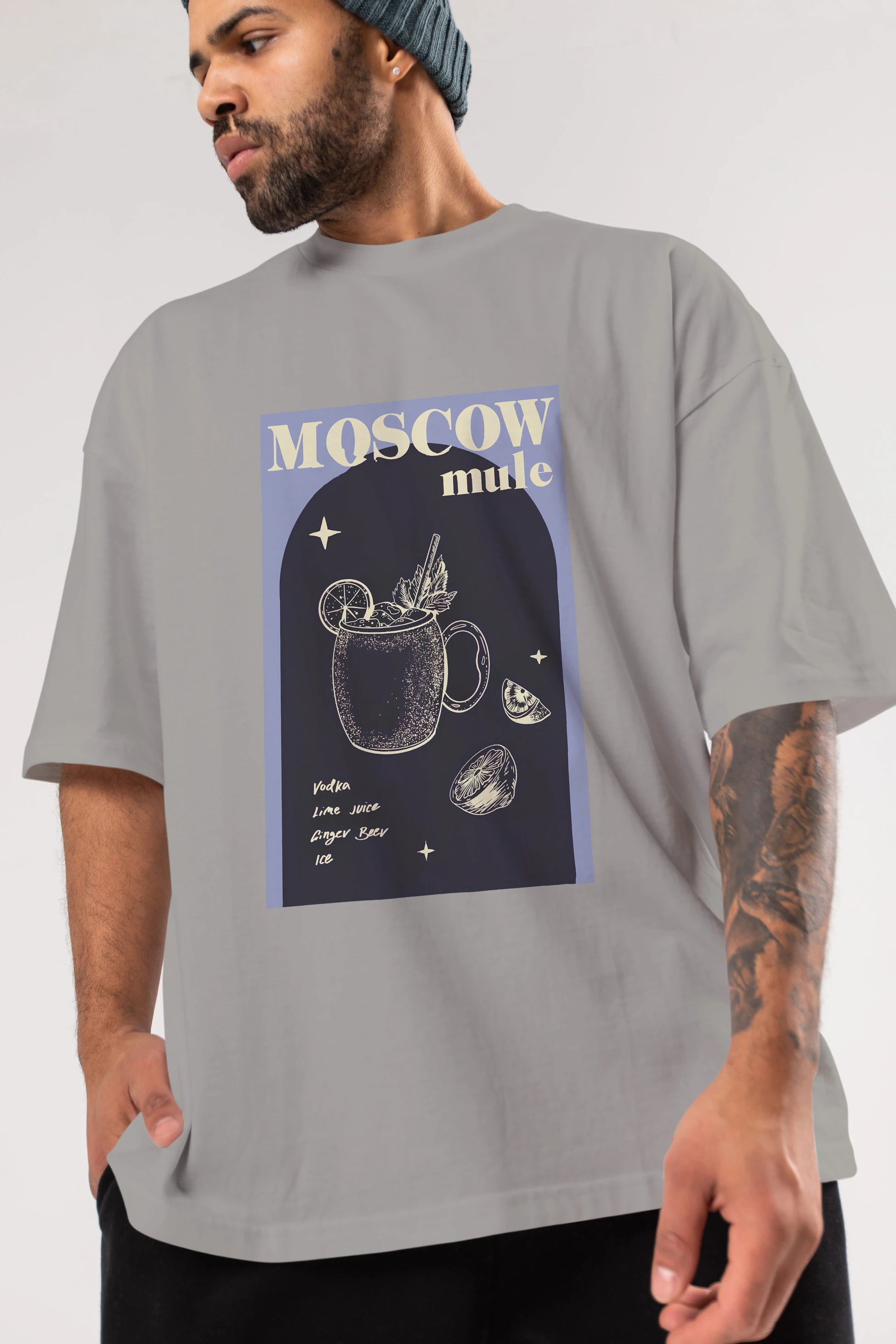 Moscow Mule Ön Baskılı Oversize t-shirt Erkek Kadın Unisex %100 Pamuk Bisiklet Yaka tişort