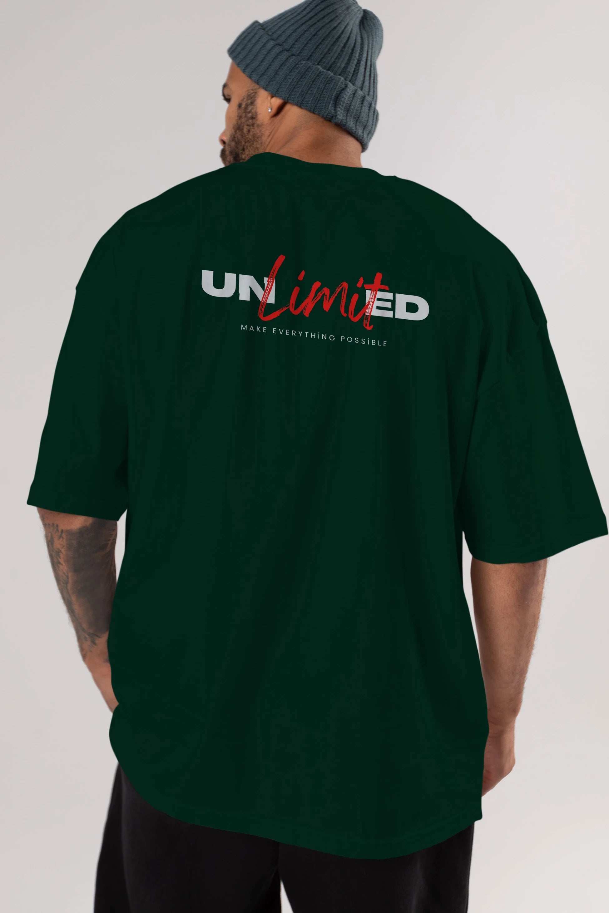 Unlimited Yazılı Arka Baskılı Oversize t-shirt Erkek Kadın Unisex