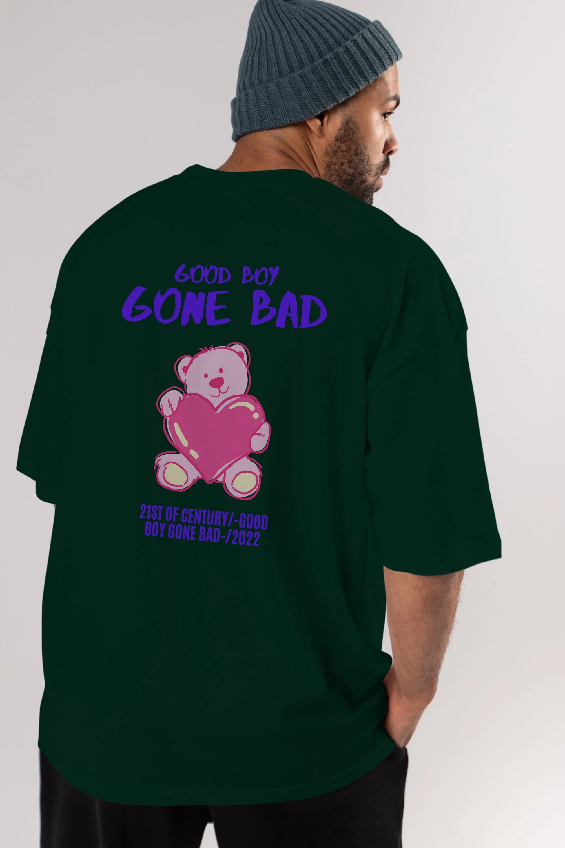 Good Boy Gona Bad Arka Baskılı Oversize t-shirt Erkek Kadın Unisex