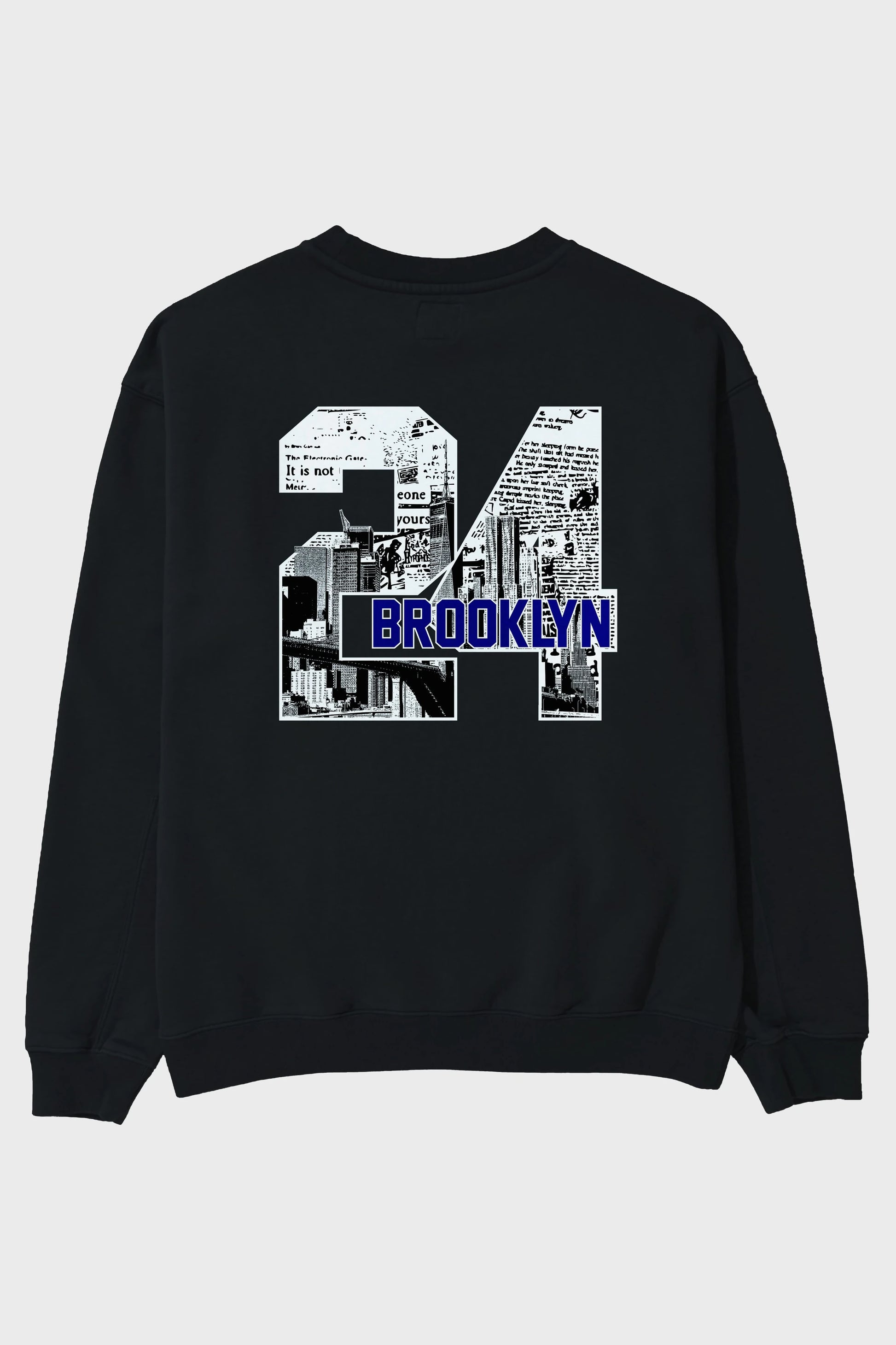 Brooklyn 24 Arka Baskılı Oversize Sweatshirt Erkek Kadın Unisex
