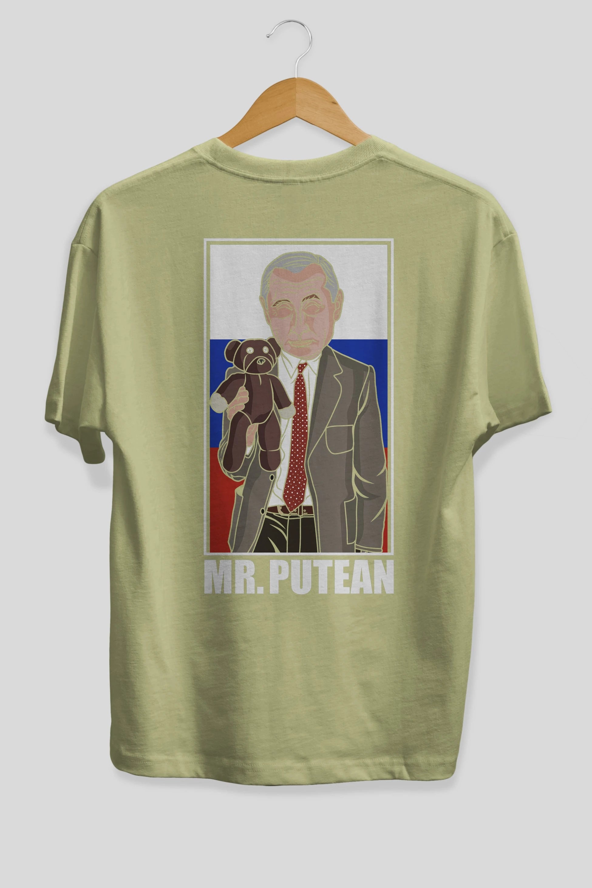 Mr Putean Arka Baskılı Oversize t-shirt Erkek Kadın Unisex %100 Pamuk tişort