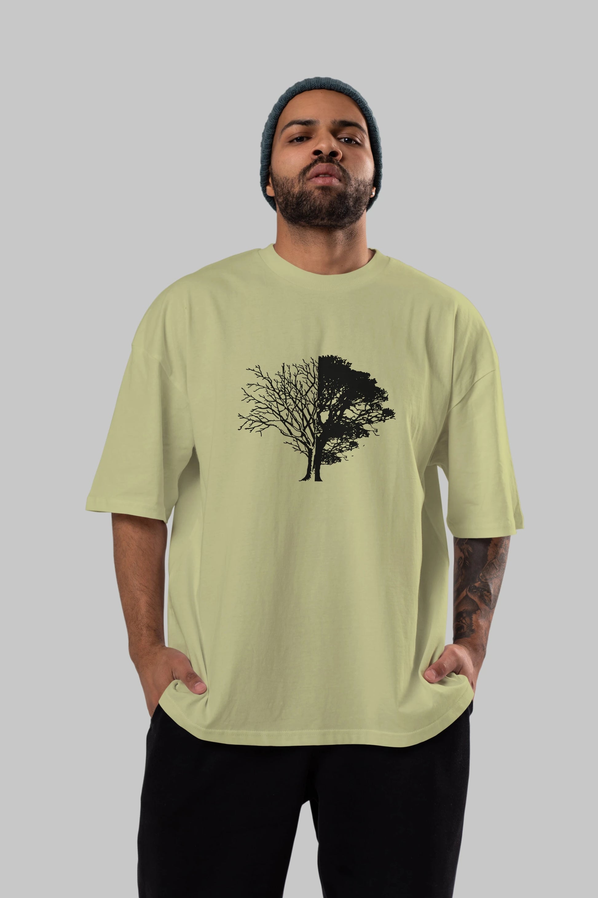 Life And Death Ön Baskılı Oversize t-shirt %100 pamuk Erkek Kadın Unisex