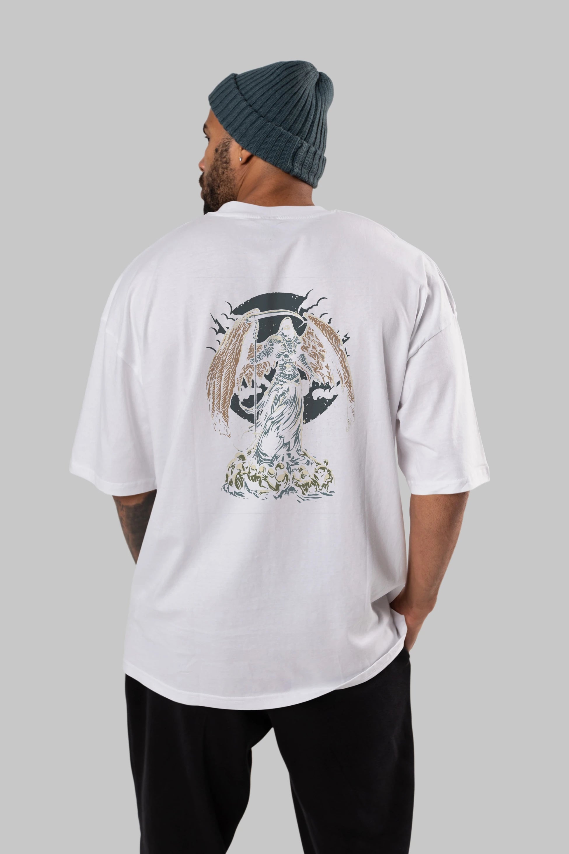 Darkness Arka Baskılı Oversize t-shirt Erkek Kadın Unisex %100 Pamuk