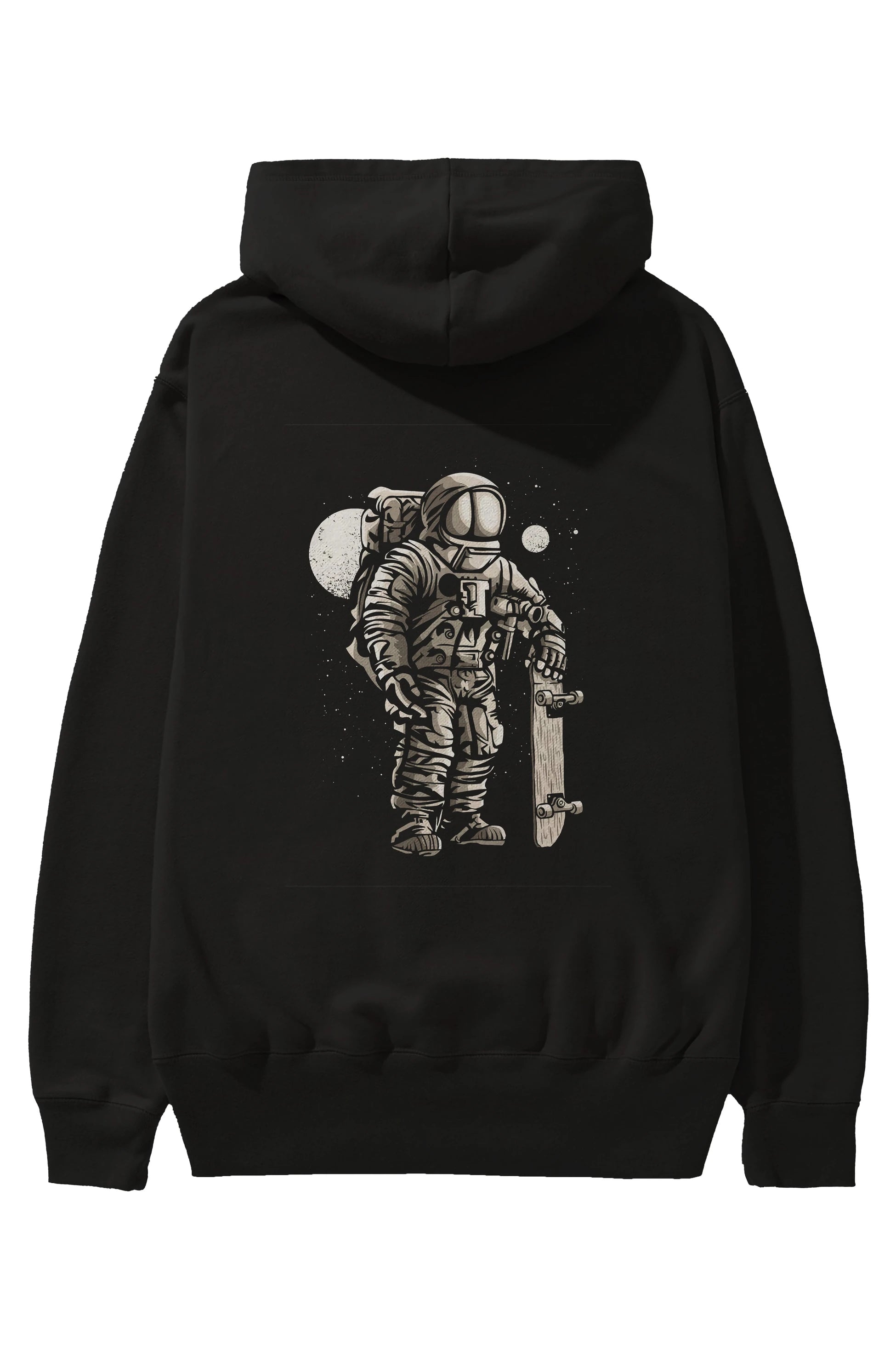 Astronaut Skater Arka Baskılı Hoodie Oversize Kapüşonlu Sweatshirt Erkek Kadın Unisex