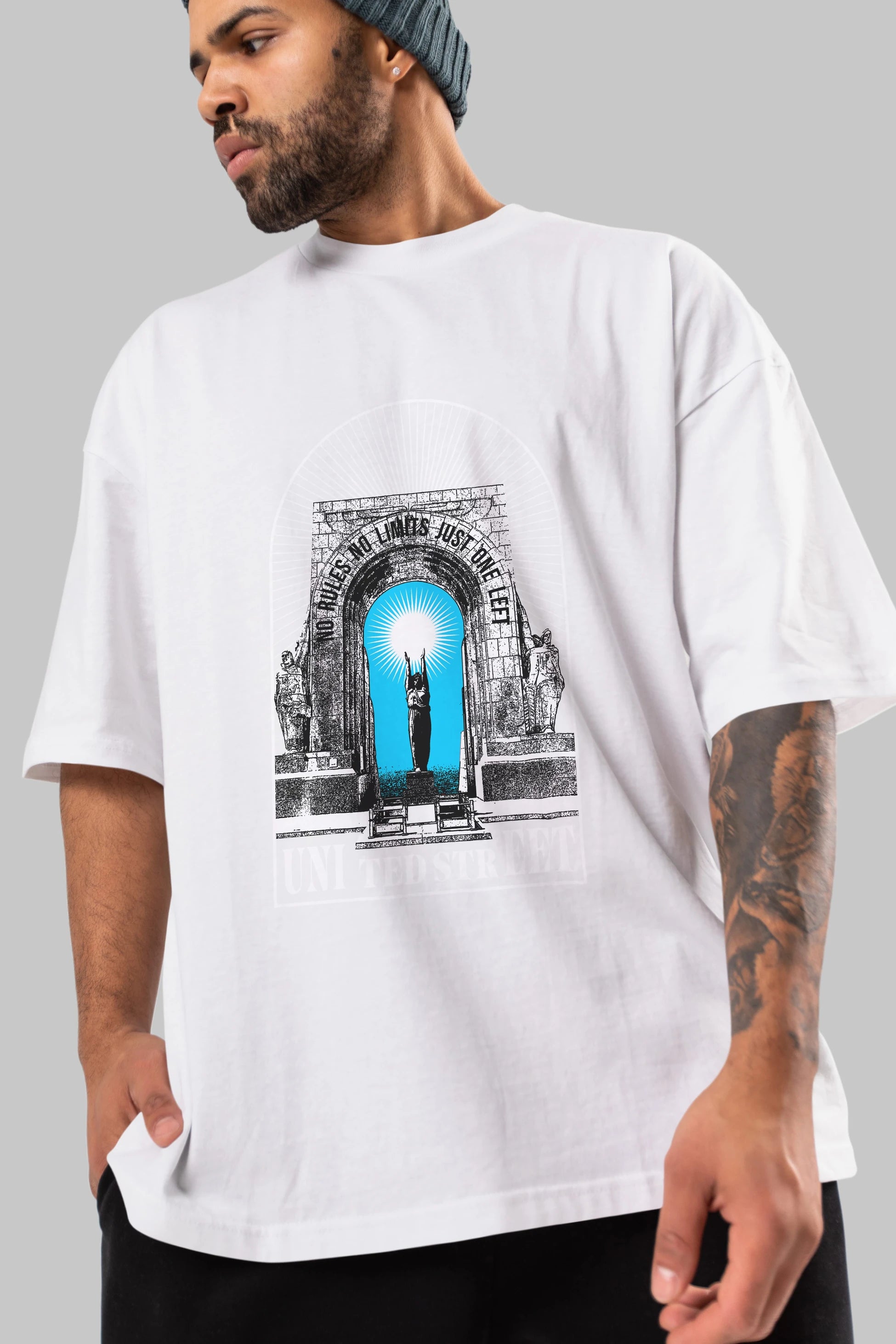 No Rules No Limits Ön Baskılı Oversize t-shirt Erkek Kadın Unisex