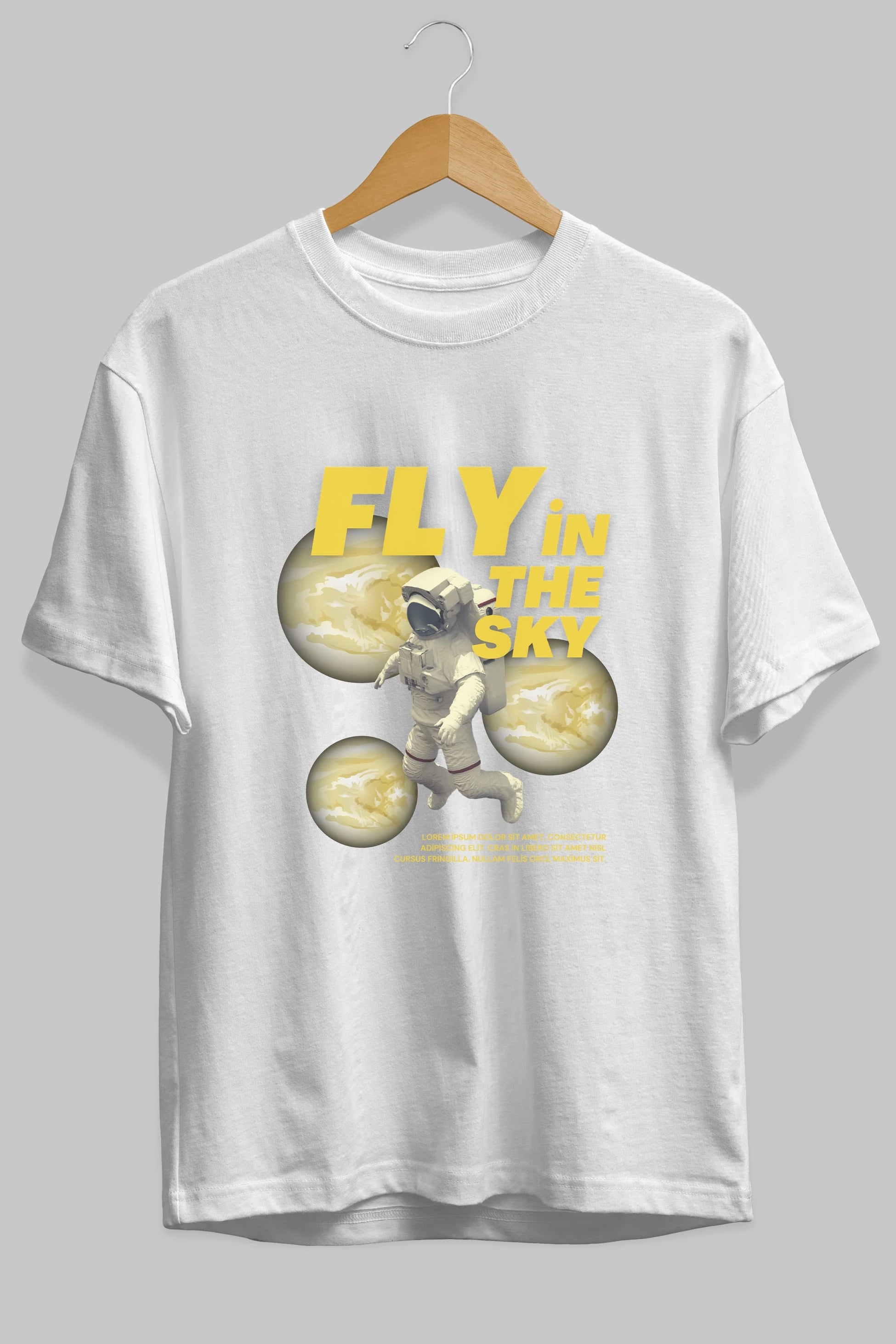 Fly in The Sky Ön Baskılı Oversize t-shirt Erkek Kadın Unisex