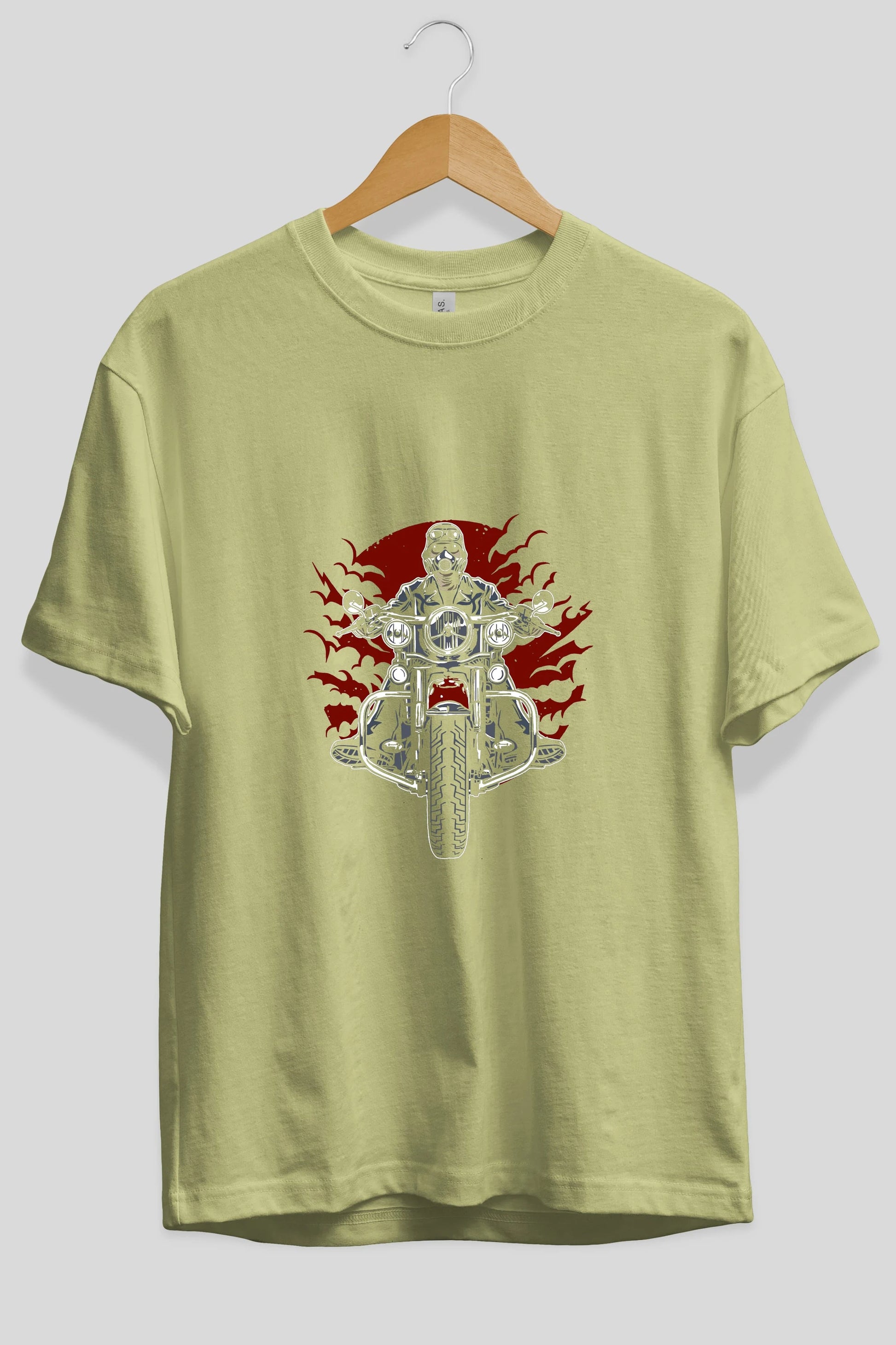 Wild Biker Ön Baskılı Oversize t-shirt Erkek Kadın Unisex %100 Pamuk tişort