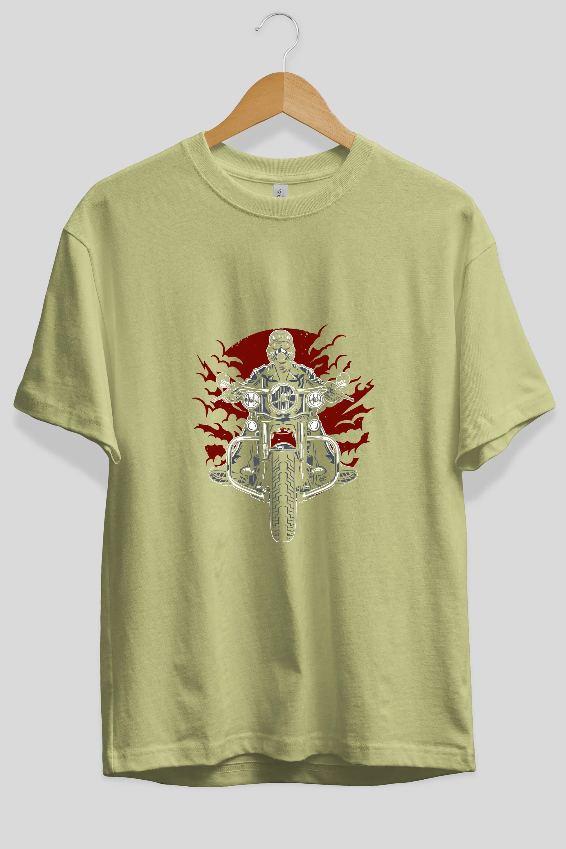 Wild Biker Ön Baskılı Oversize t-shirt Erkek Kadın Unisex %100 Pamuk tişort
